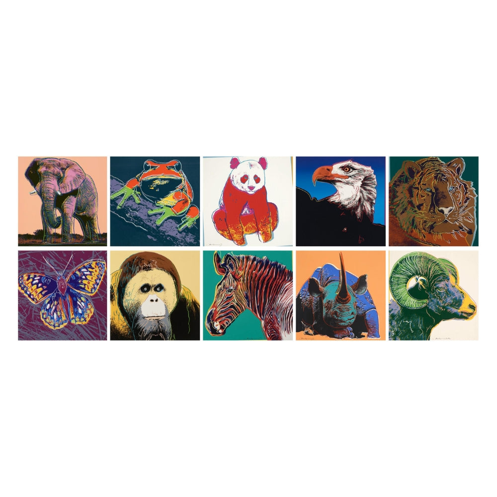 Andy Warhol Endangered Species complete portfolio of ten signed screenprints on Lenox Museum Board published in 1983