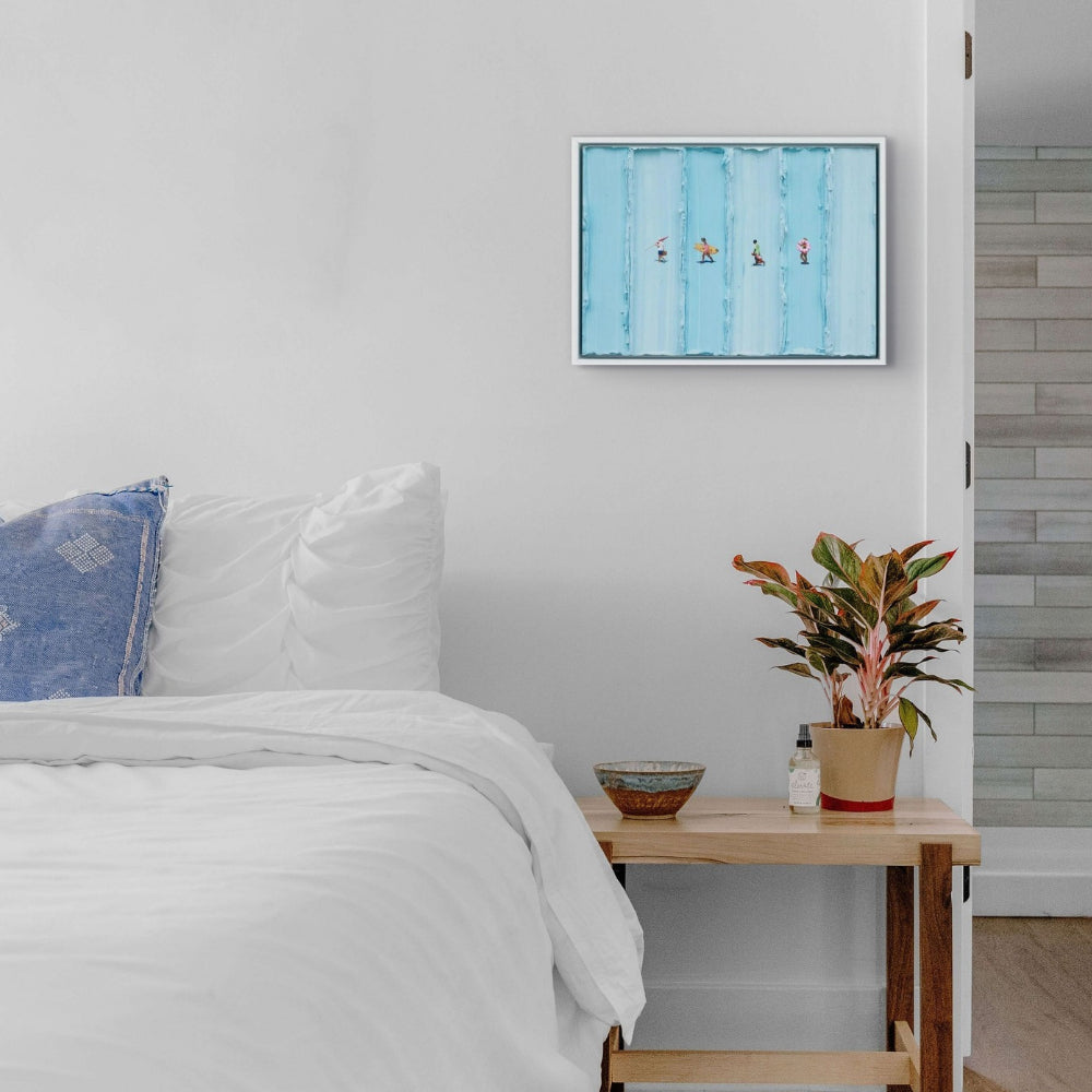 Werner Bronkhorst Walk on Water print displayed above a sideboard in a contemporary interior