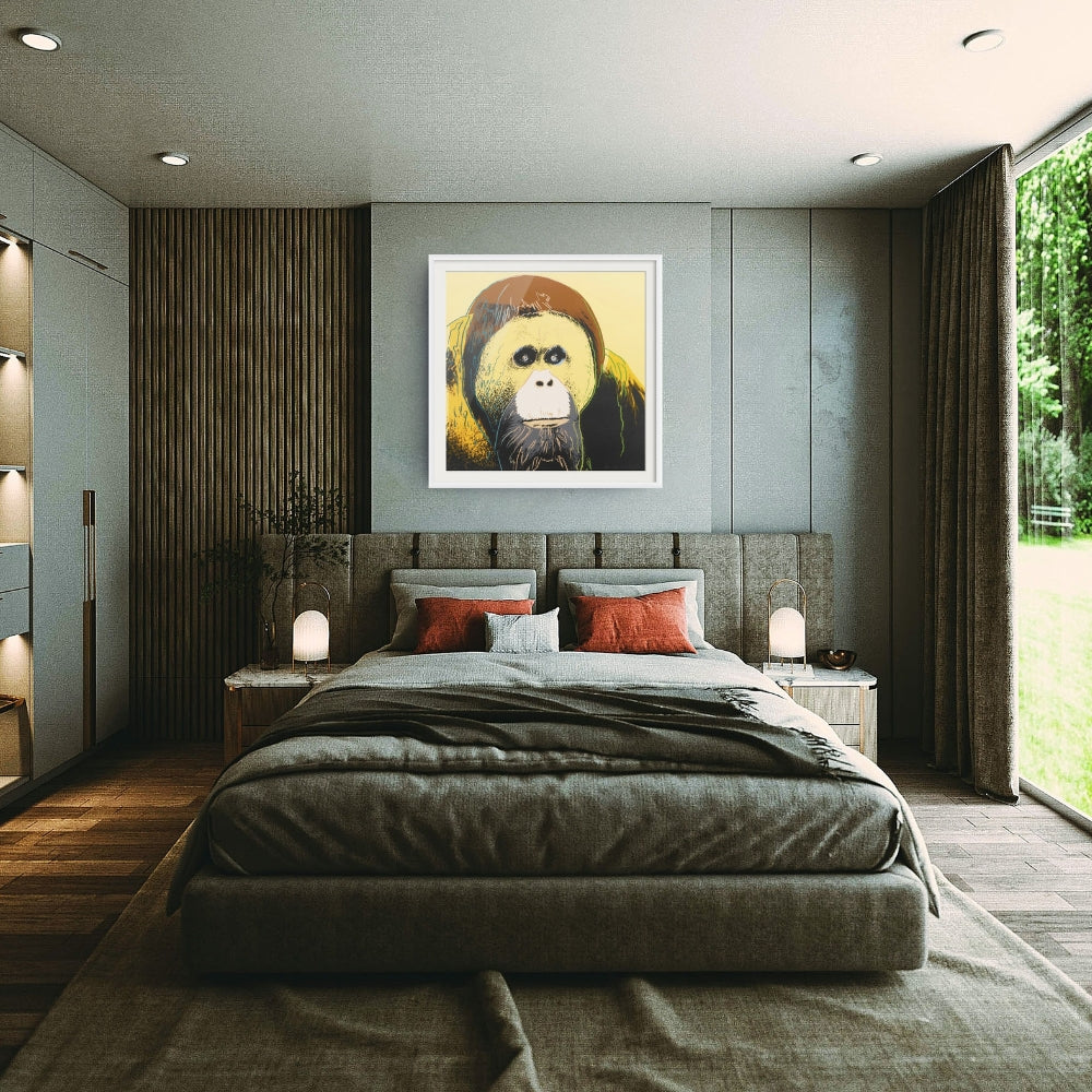 Andy Warhol Orangutan from Endangered Species displayed in a contemporary interior