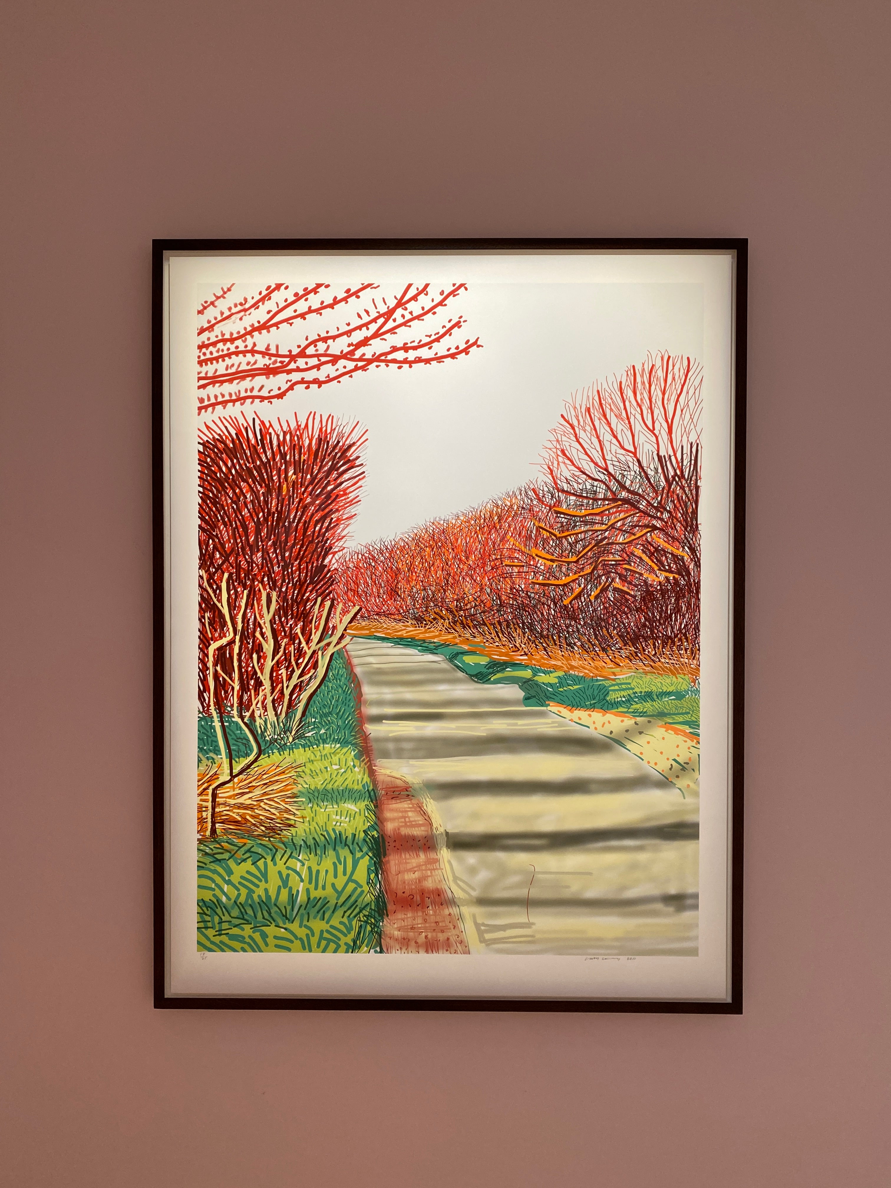 Framed David Hockney iPad Drawing Countryside Landscape