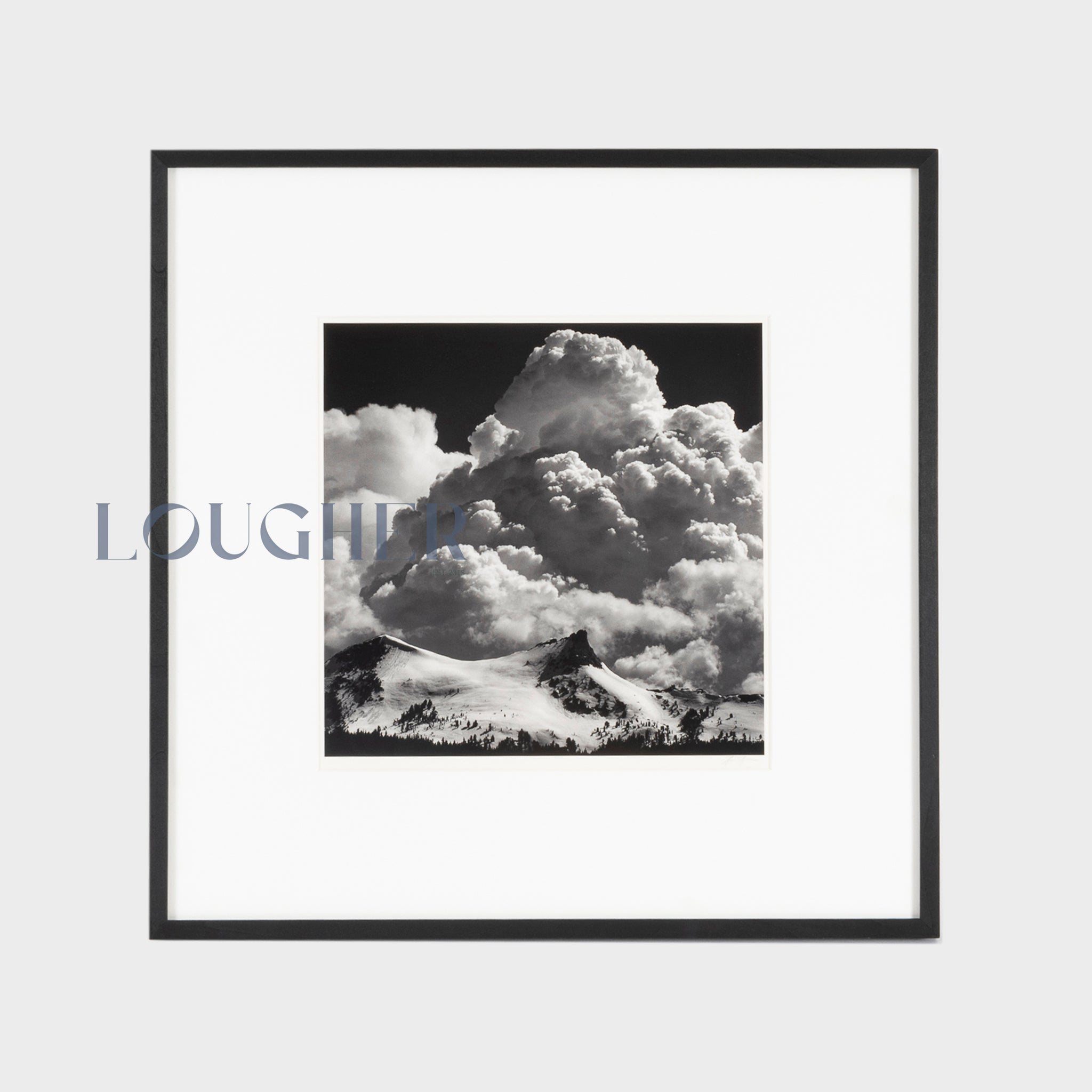 Open edition print of Ansel Adams' Thundercloud over Unicorn Peak in Yosemite National Park, California, 1967.