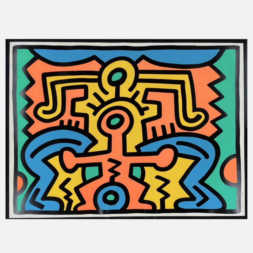 Keith Haring Growing 5 limited edition screenprint from the Growing portfolio 1988