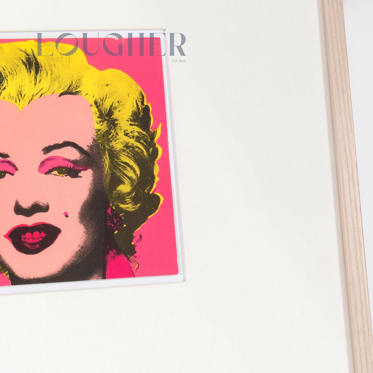 Limited edition Andy Warhol Marilyn invitation print by Lougher Contemporary, featuring a vibrant pop art design from 1981.