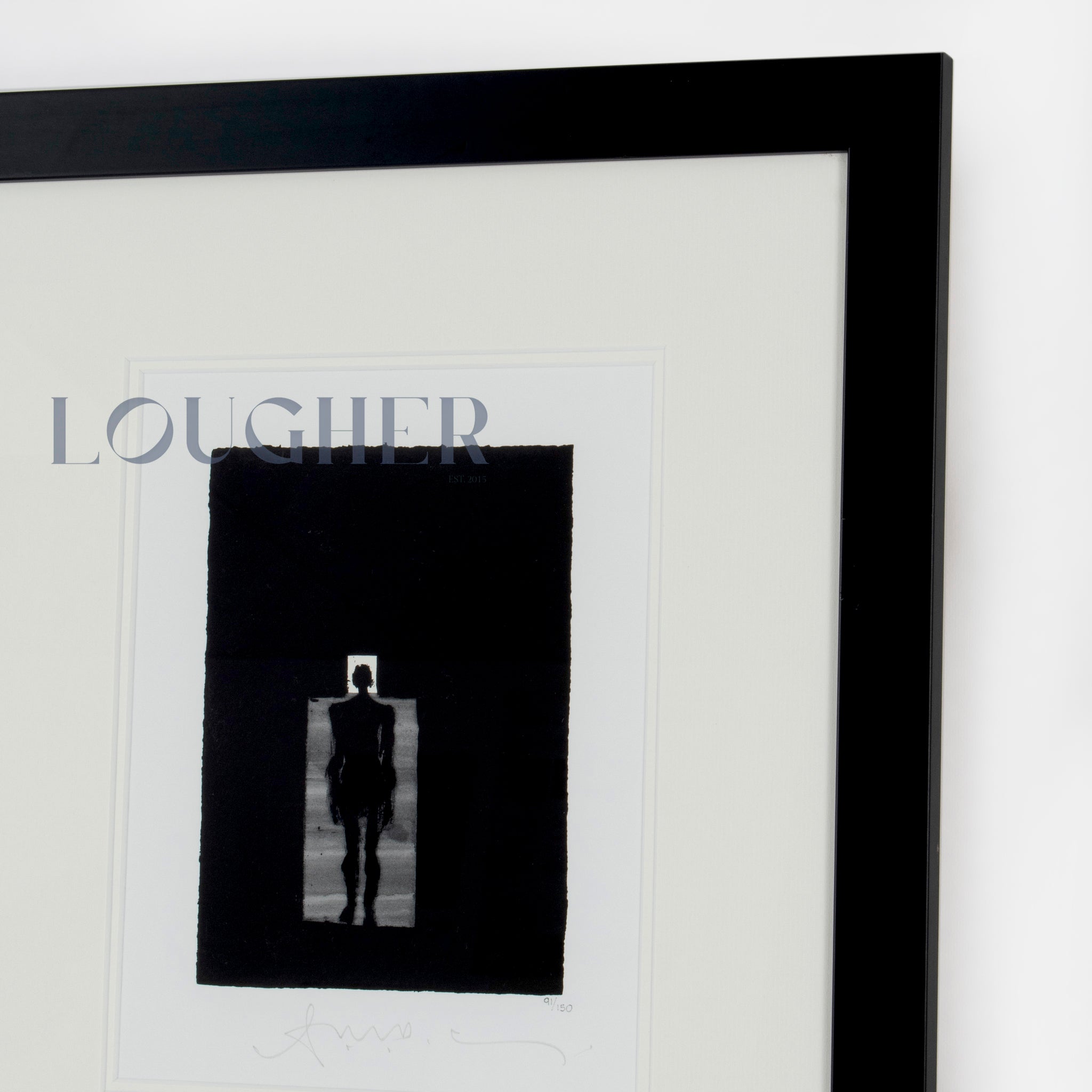 Limited edition Antony Gormley print titled "Room" from 2008, featuring a monochrome artwork with abstract human forms.