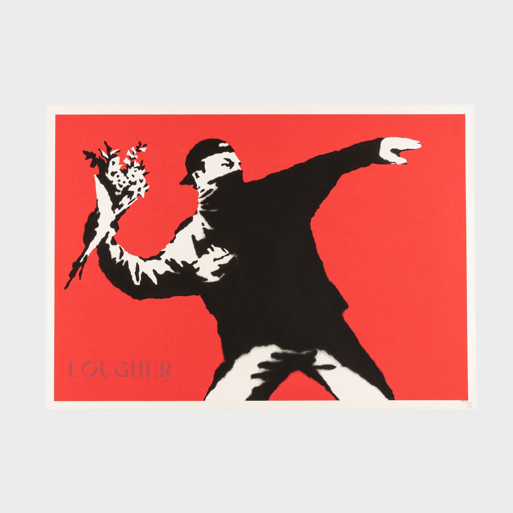 Banksy, Love Is In The Air (Unsigned), 2003 For Sale | Lougher Contemporary
