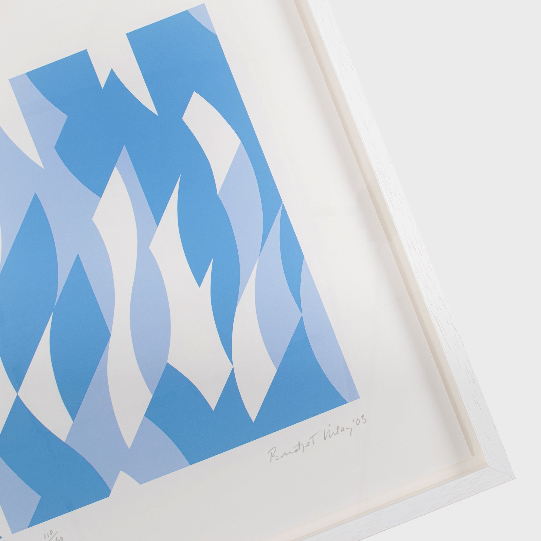 Bridget Riley framed blue print