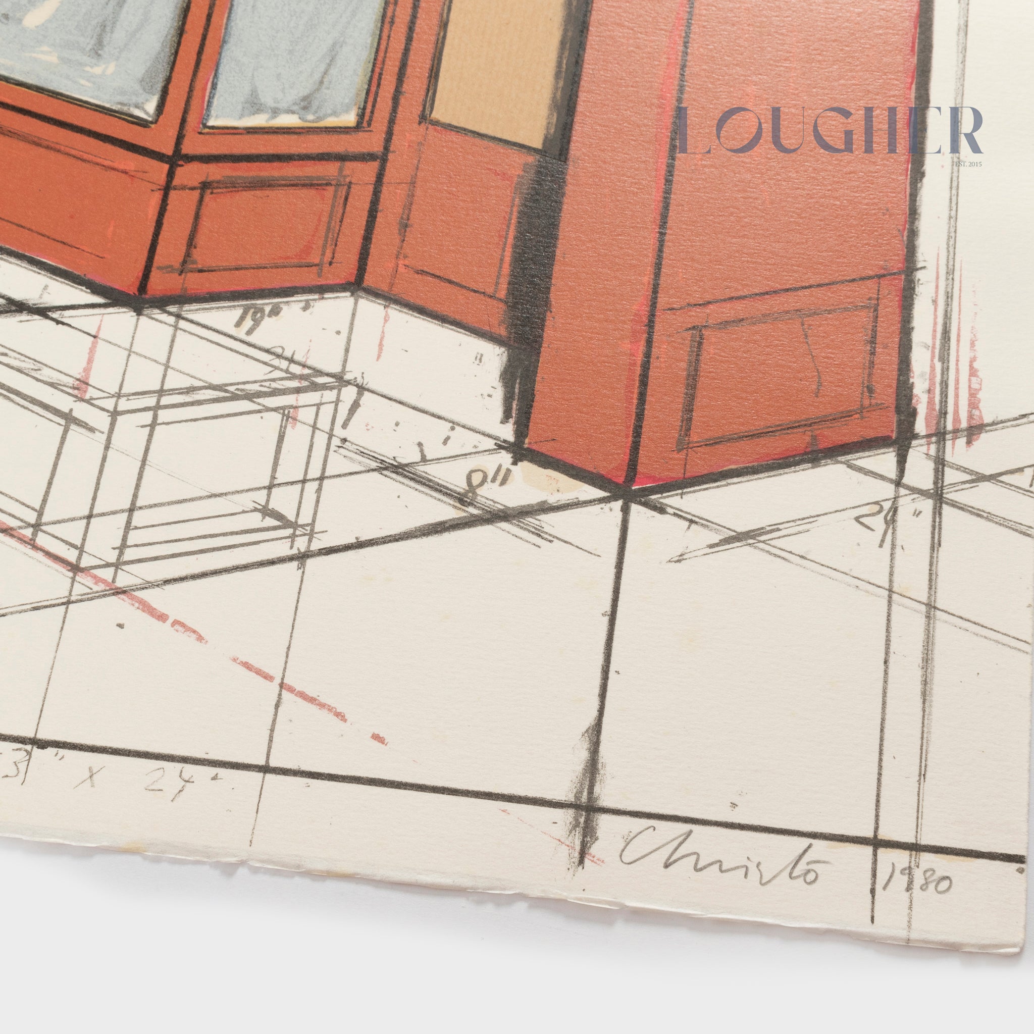 Christo, Pink Store Front (Project), 1980 For Sale | Lougher Contemporary