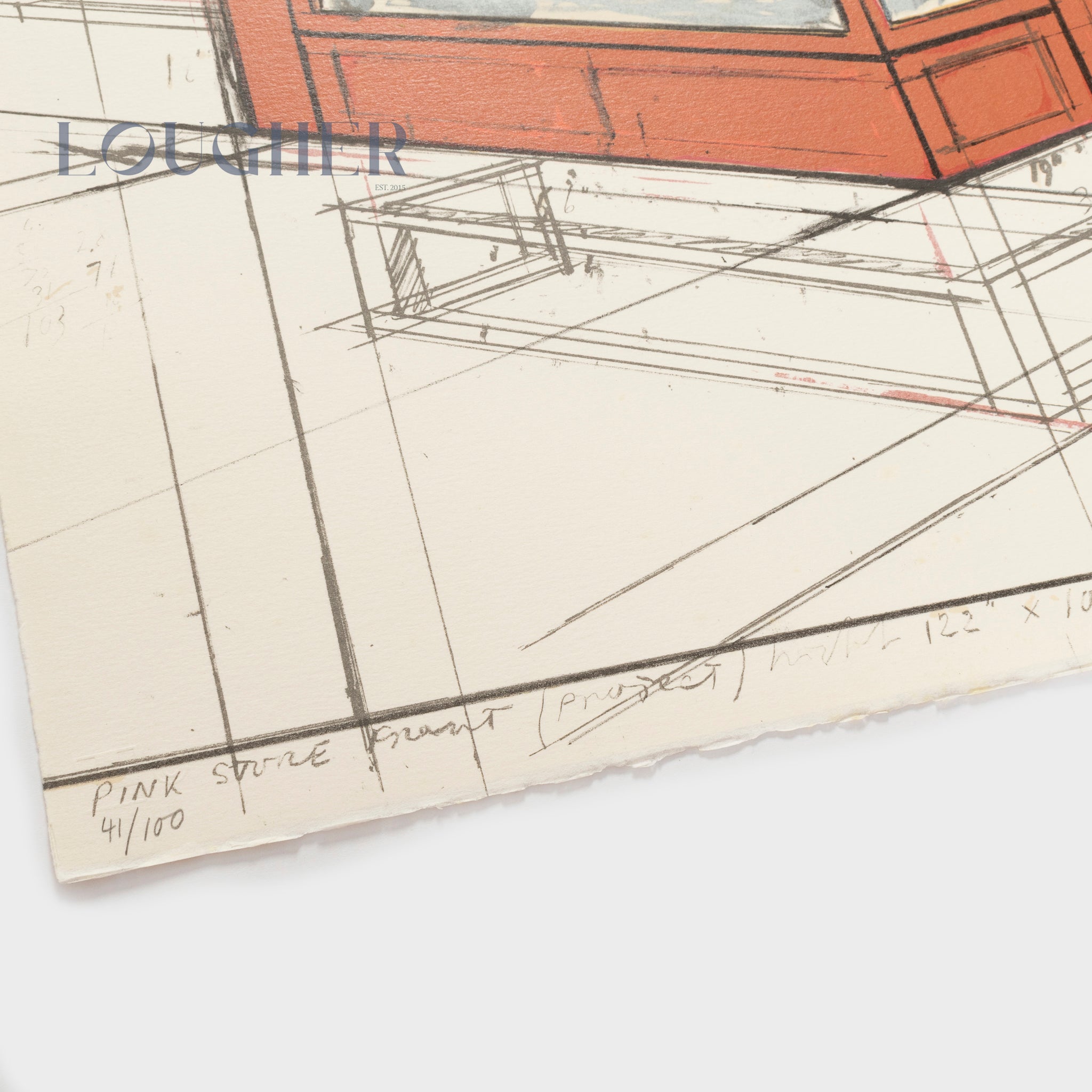 Christo, Pink Store Front (Project), 1980 For Sale | Lougher Contemporary