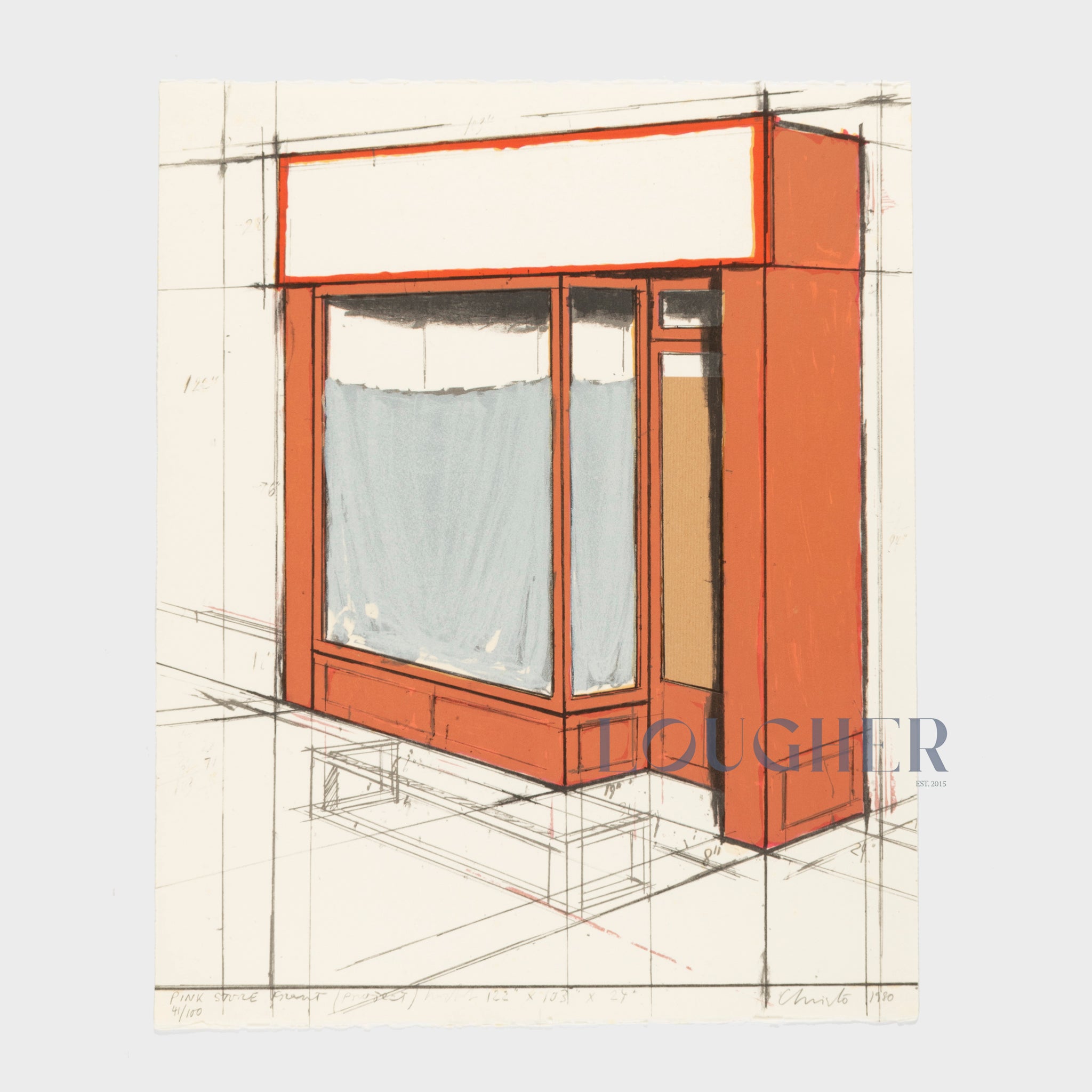 Christo, Pink Store Front (Project), 1980 For Sale | Lougher Contemporary