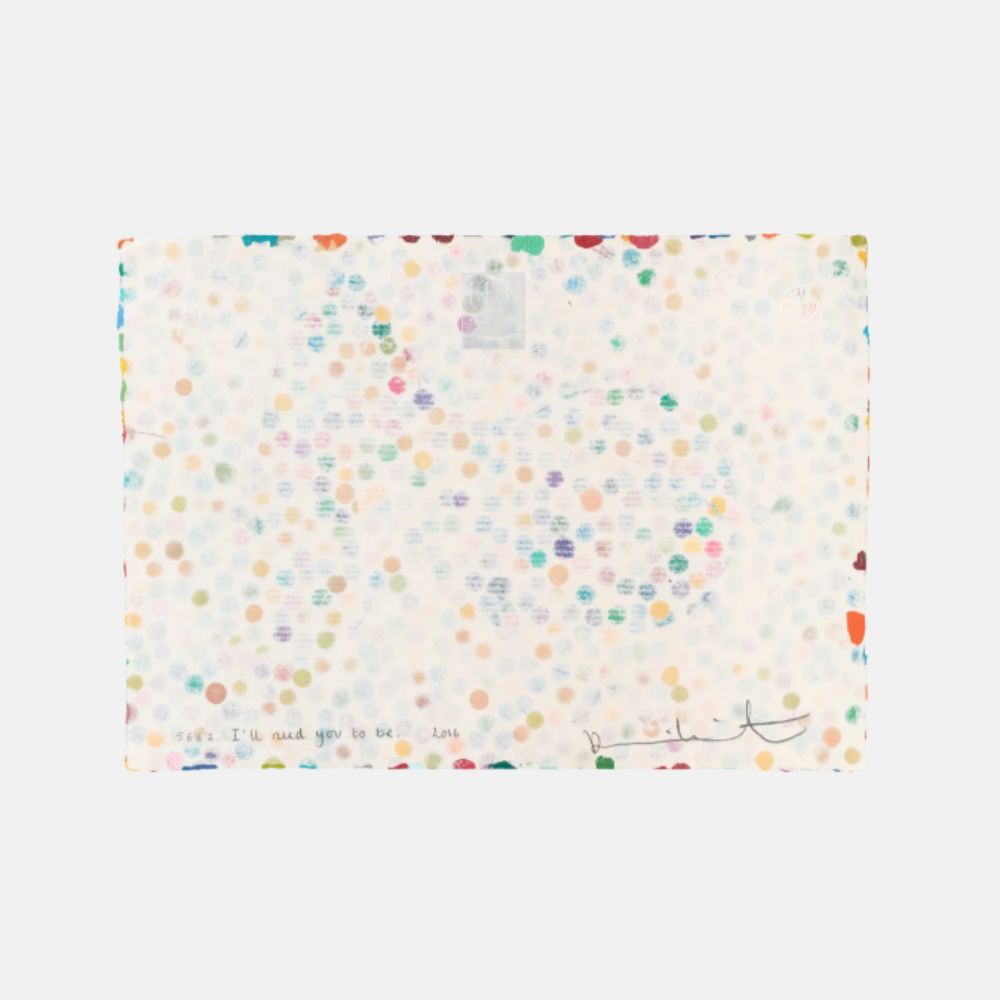 Unique Damien Hirst artwork titled "5662. I’ll need you to be (from the Currency), 2016" displayed in this image.