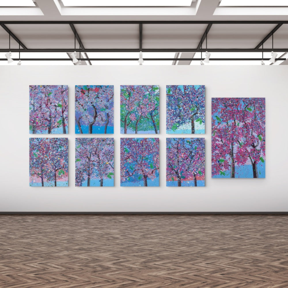 Damien Hirst, H20 (Full Set of 8) from The Emotions, 2026, complete set of eight contemporary art prints displayed together in a modern interior