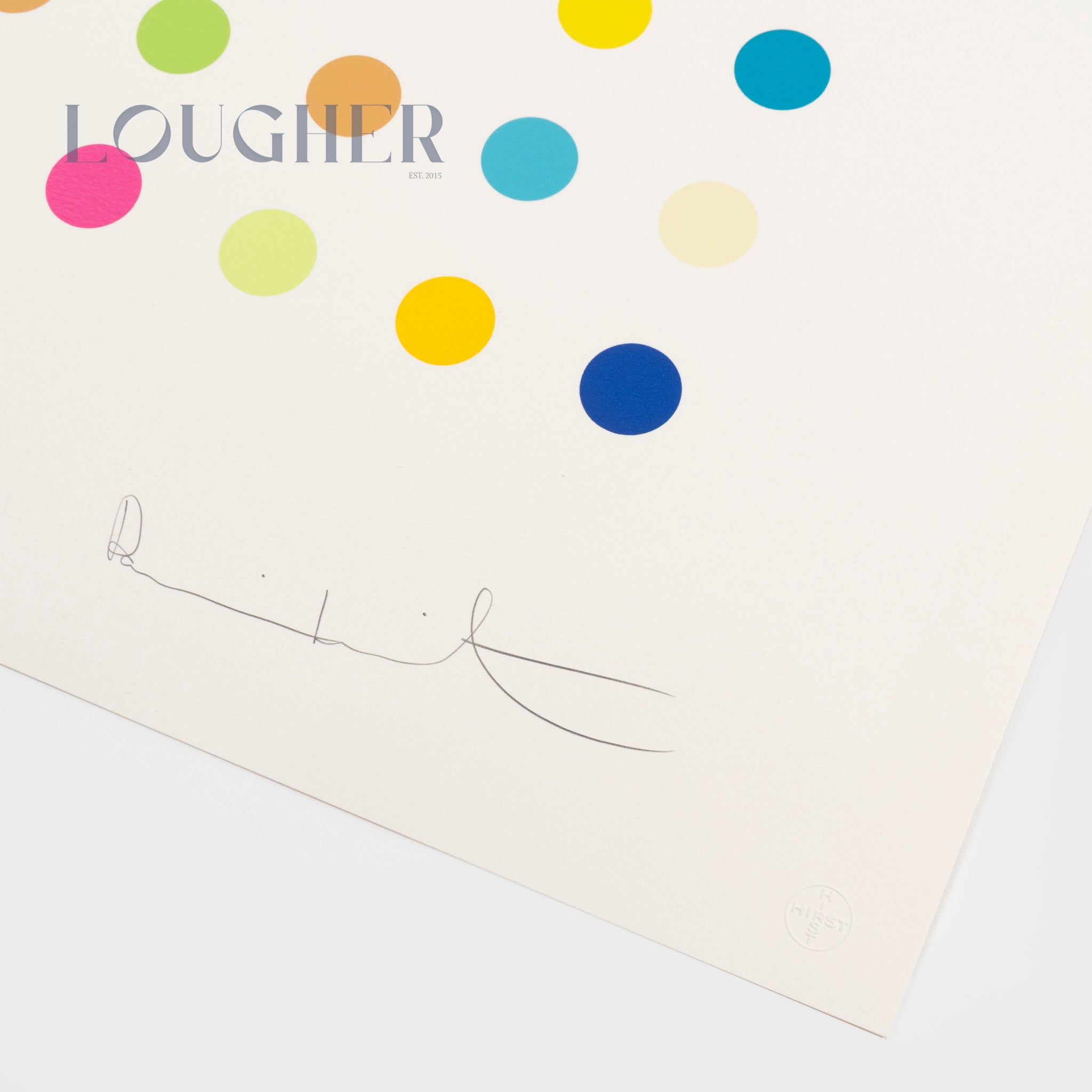 Limited edition Damien Hirst Meprobamate print from 2011, showcasing vibrant colors and intricate details by Lougher Contemporary.