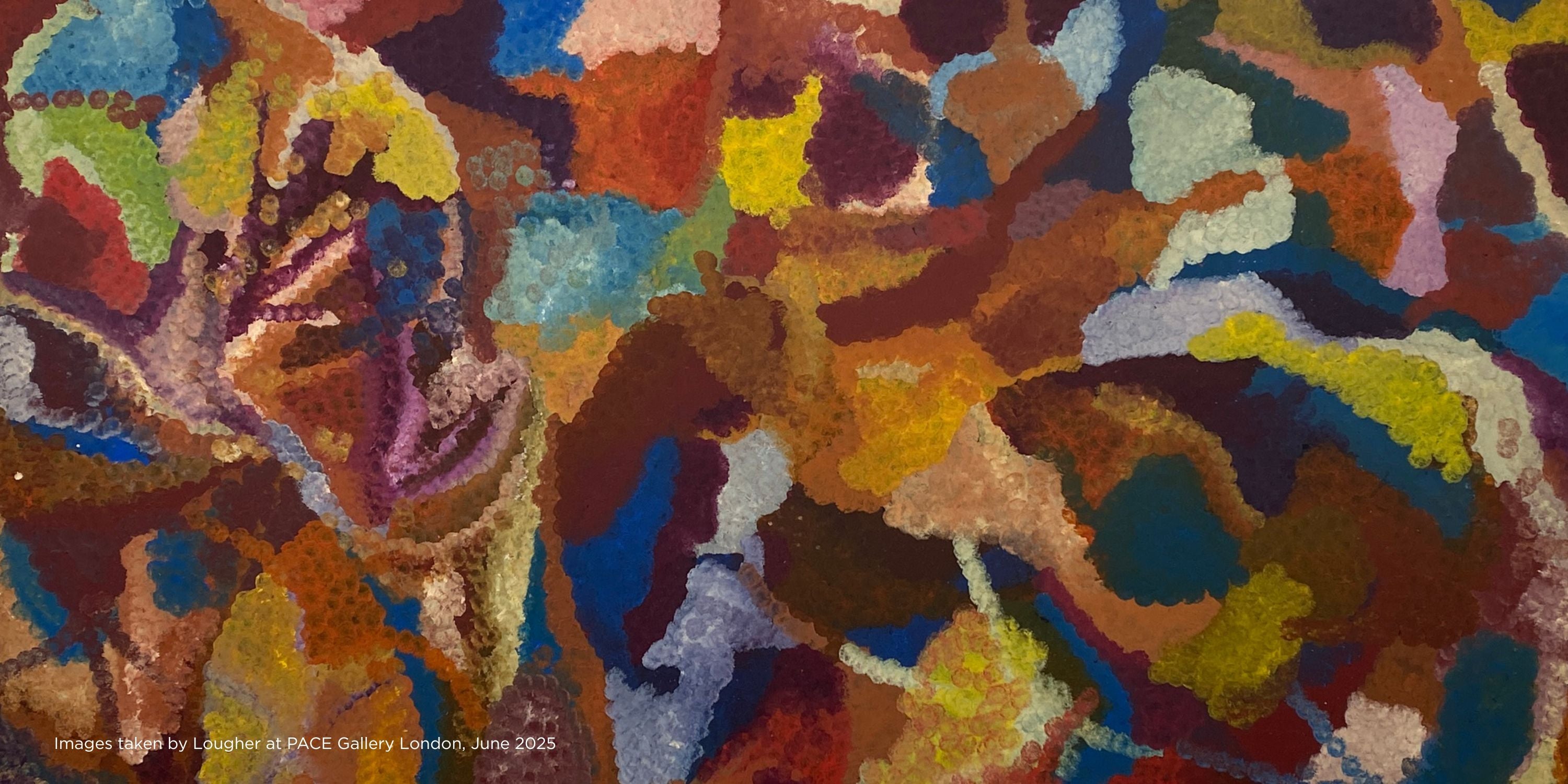 Emily Kam Kngwarray art exhibit at pace gallery london abstract painting detail