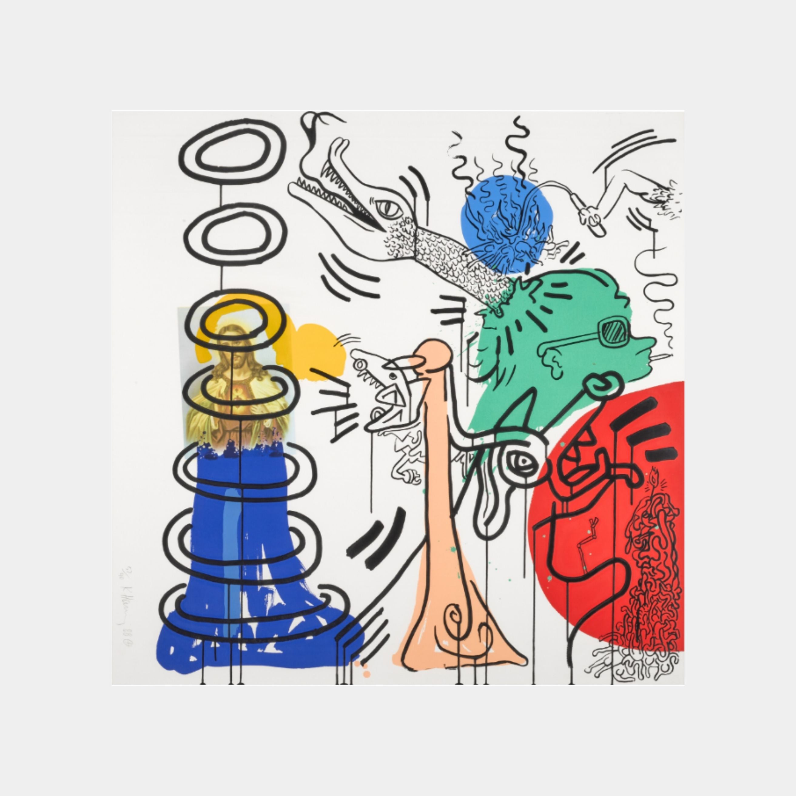 Keith Haring, Untitled (Apocalypse 5) (L. p. 105), 1988 For Sale | Lougher Contemporary