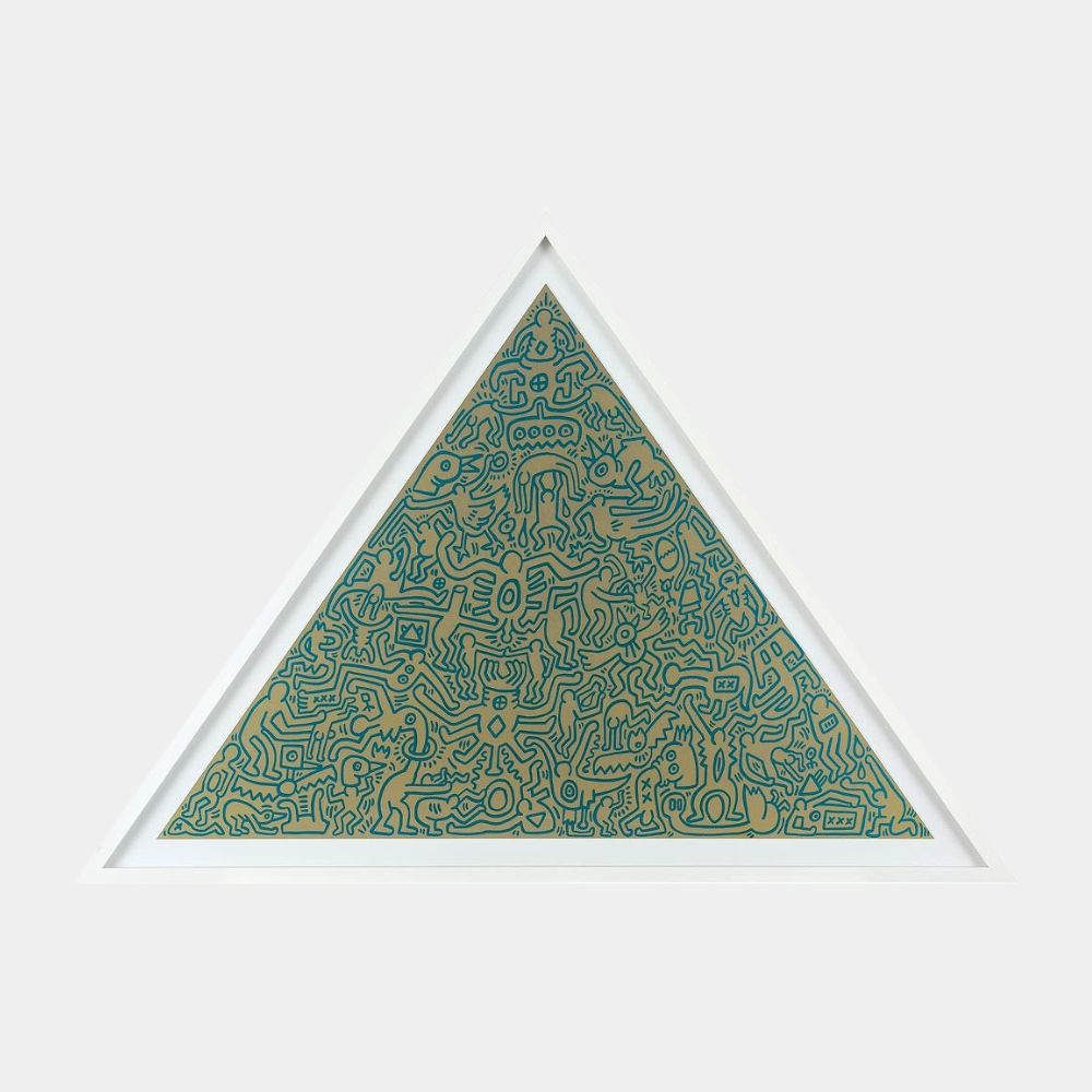 Keith Haring, Pyramid (gold 1), 1989 For Sale | Lougher Contemporary