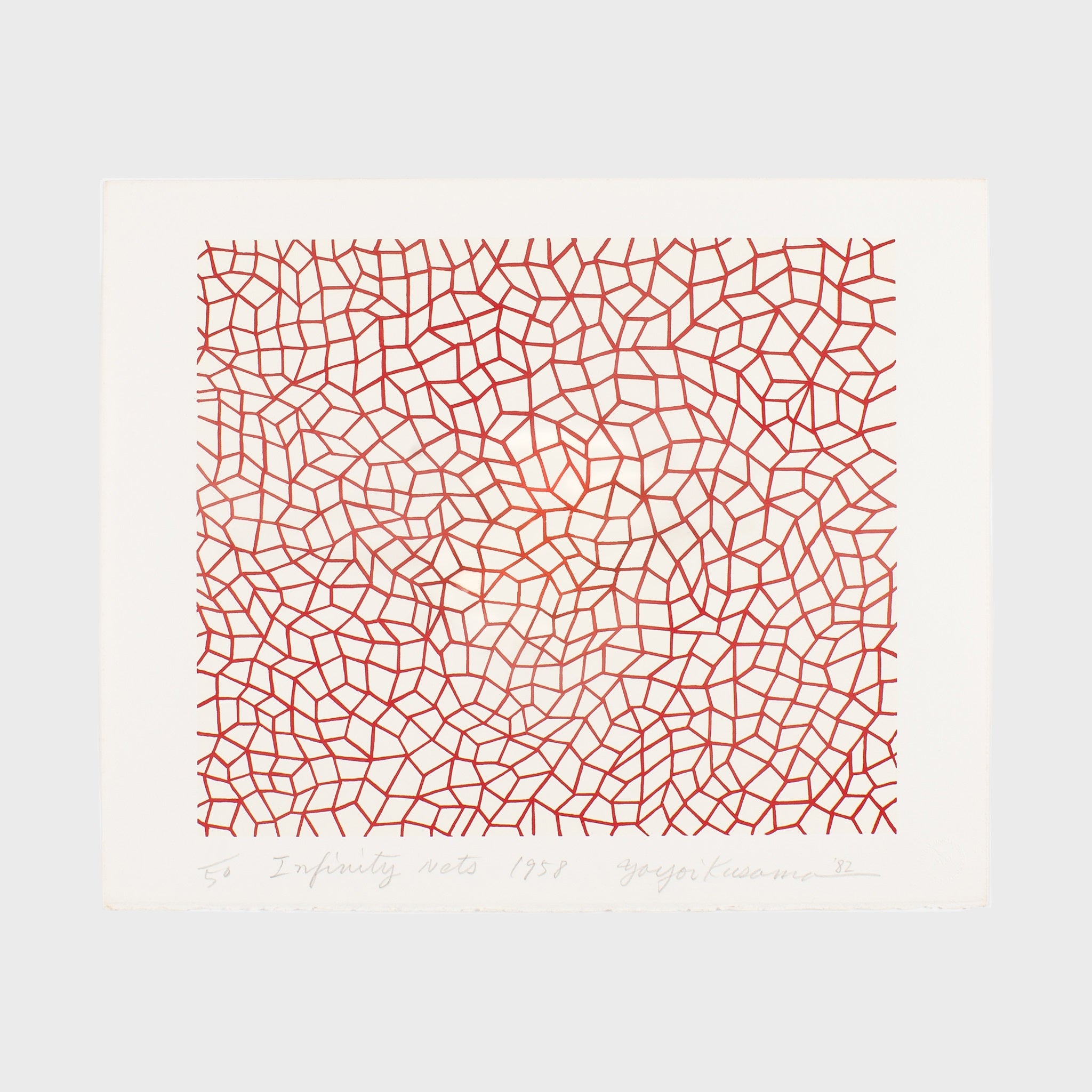 Yayoi Kusama Infinity Net print in red and white
