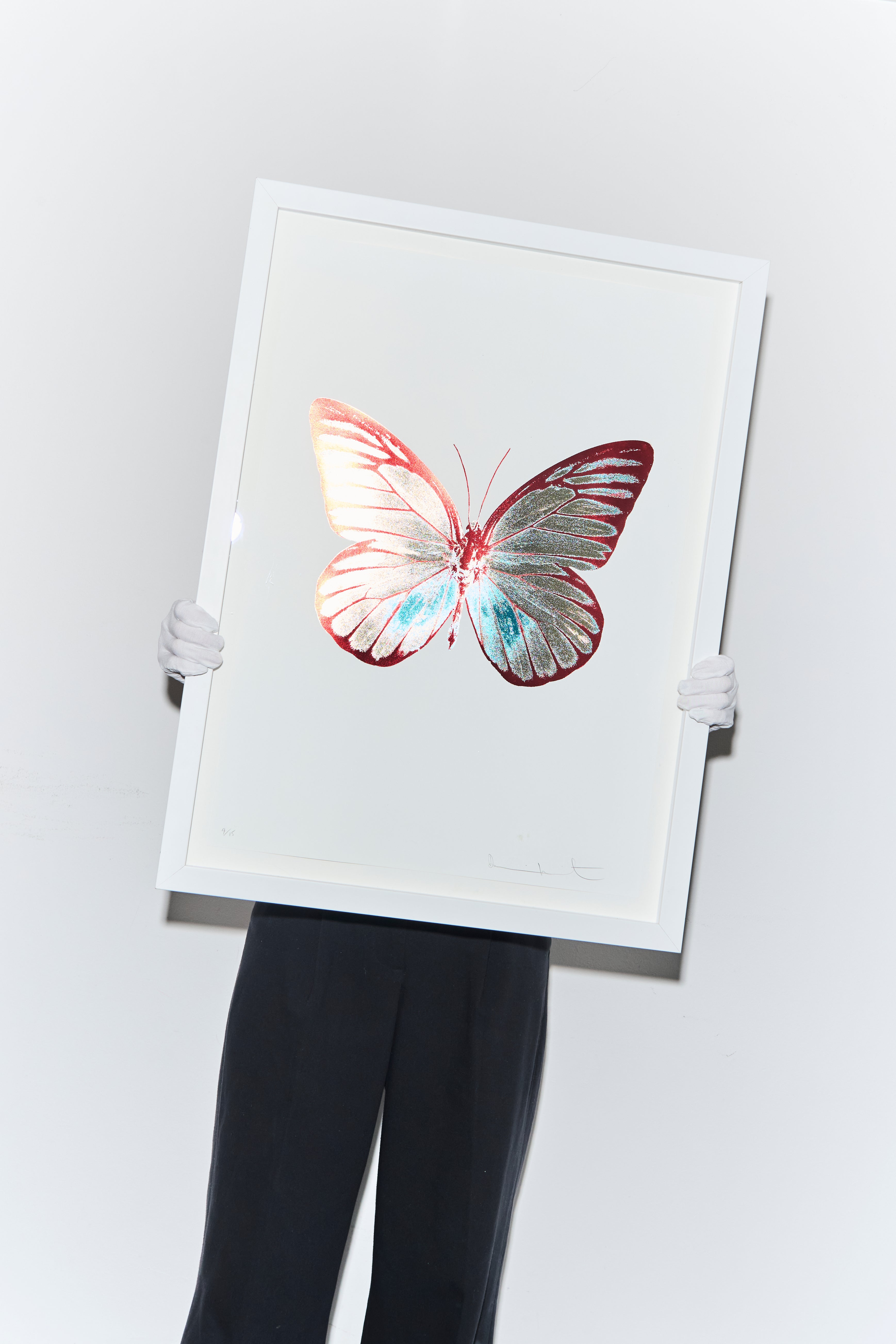 Damien Hirst framed metallic Butterfly print from his celebrated butterfly series