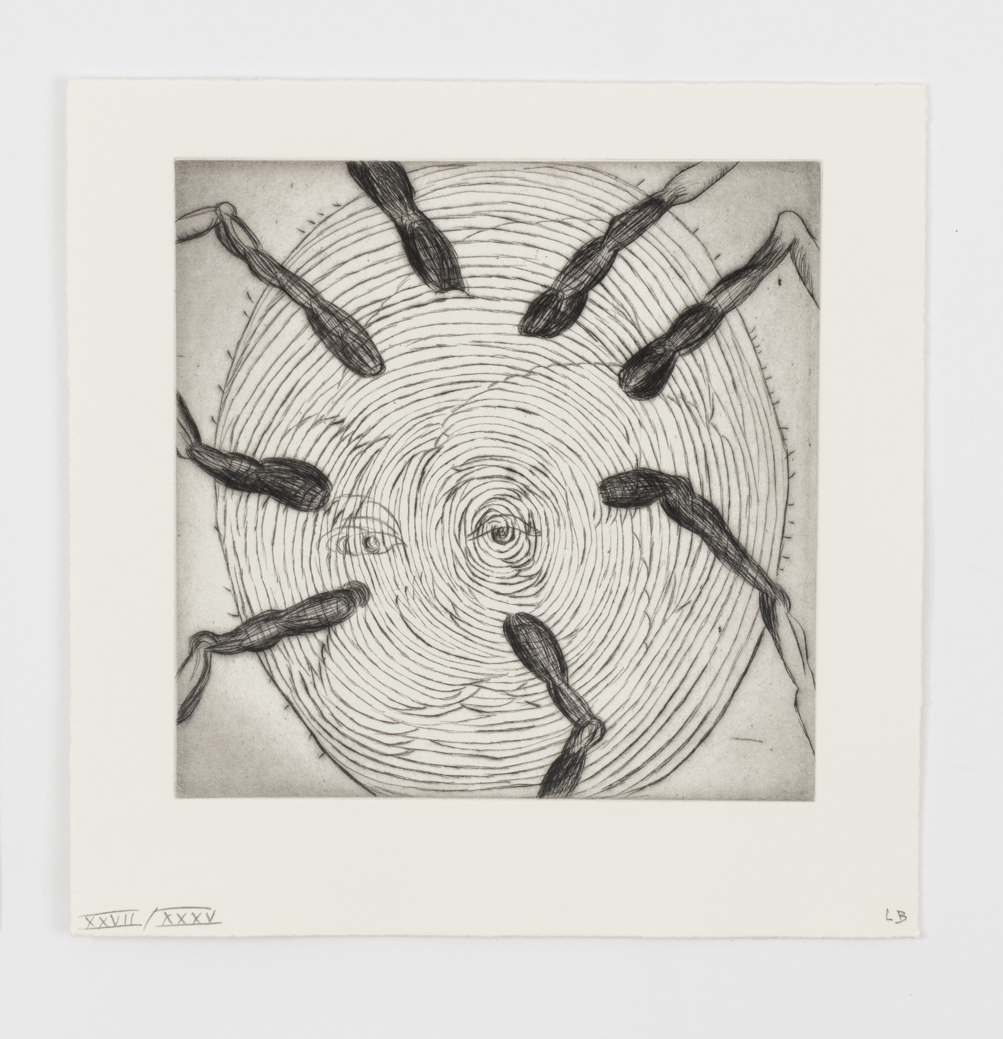 Limited edition print of Louise Bourgeois' "Ode à Ma Mère" (1995) by Lougher Contemporary, showcasing the artwork's detailed imagery.