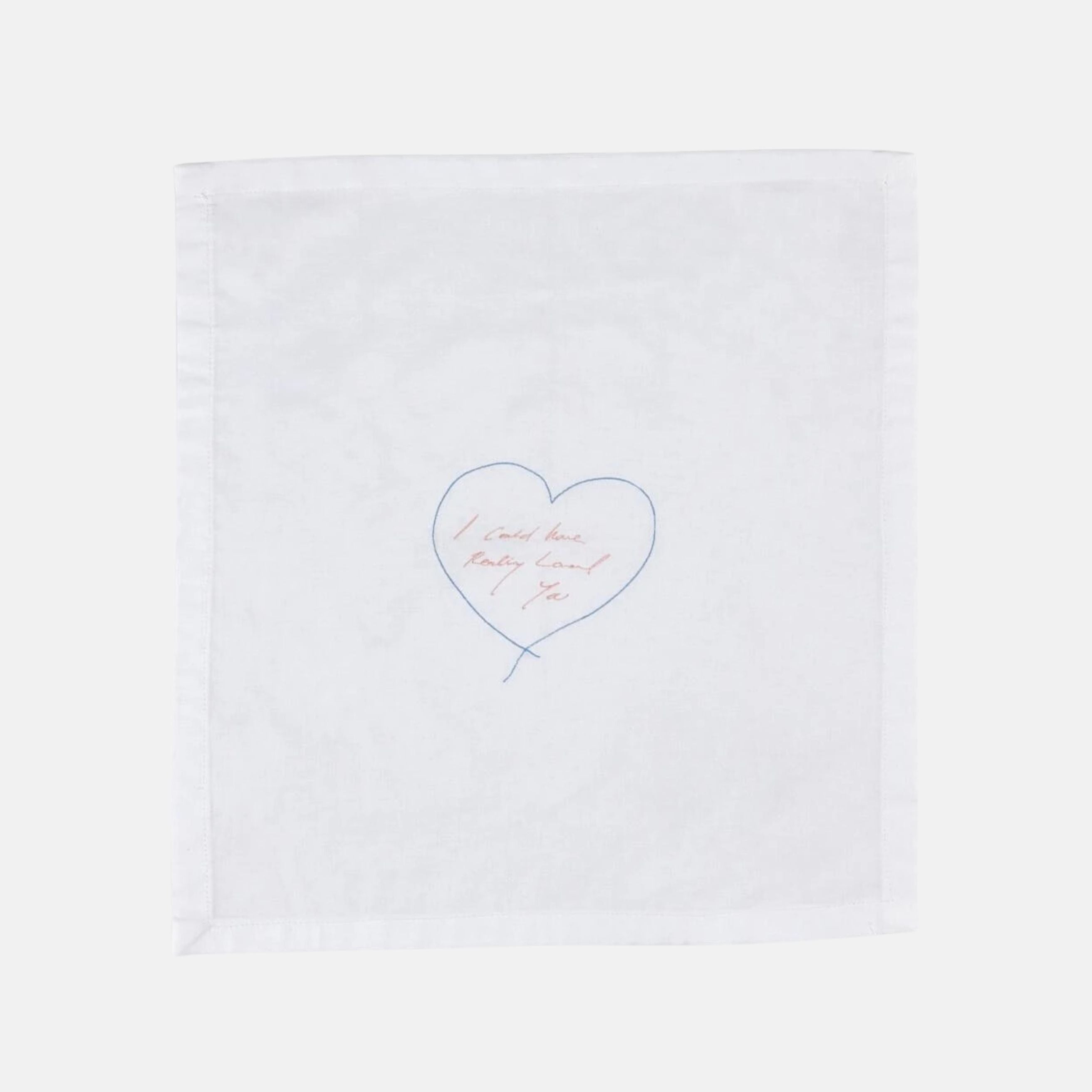 Tracey Emin, I Could Have Really Loved You, Napkin (Pink and Blue), 2012 For Sale | Lougher Contemporary