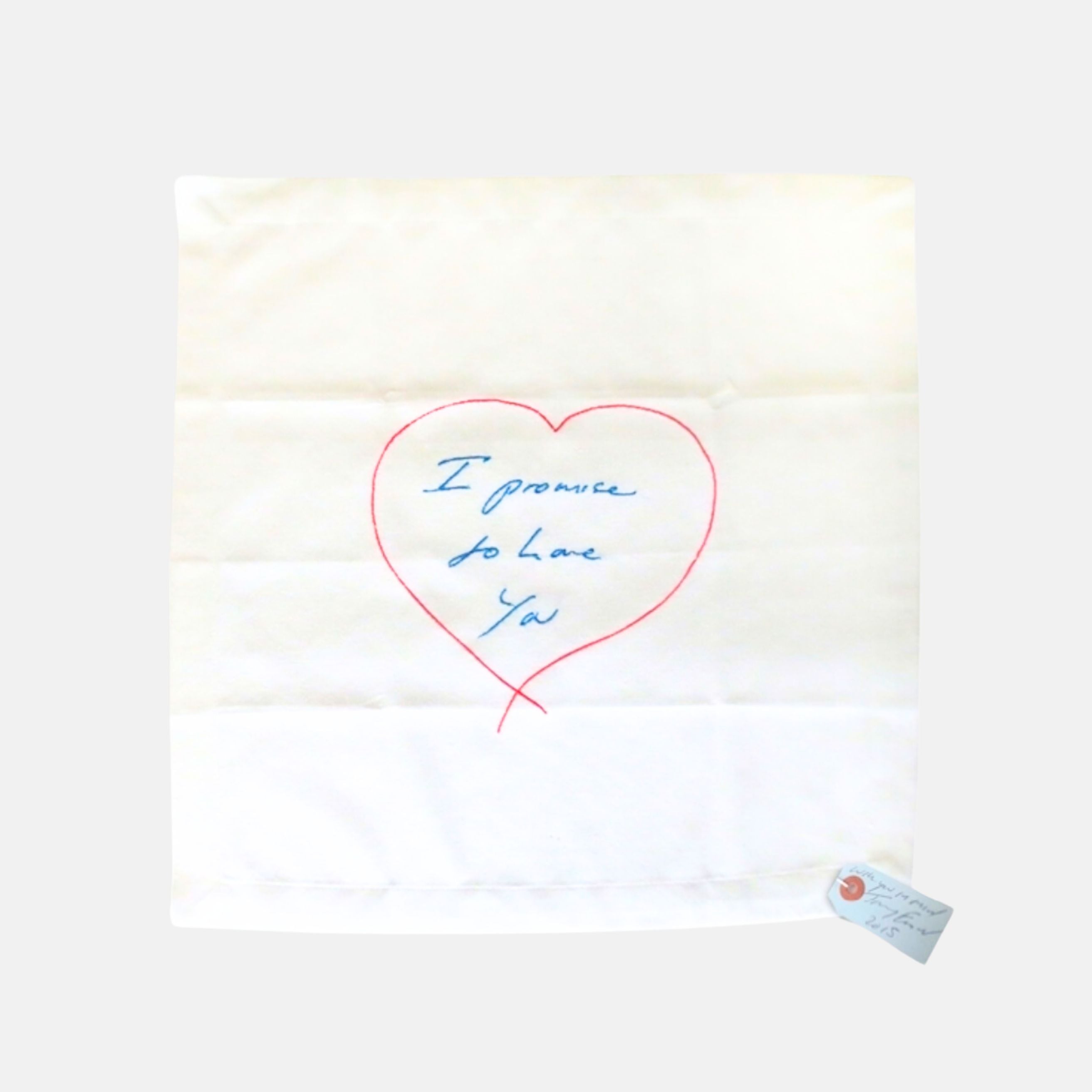 Tracey Emin, I Promise to Love You, Napkin (Blue and Red), 2014 For Sale | Lougher Contemporary