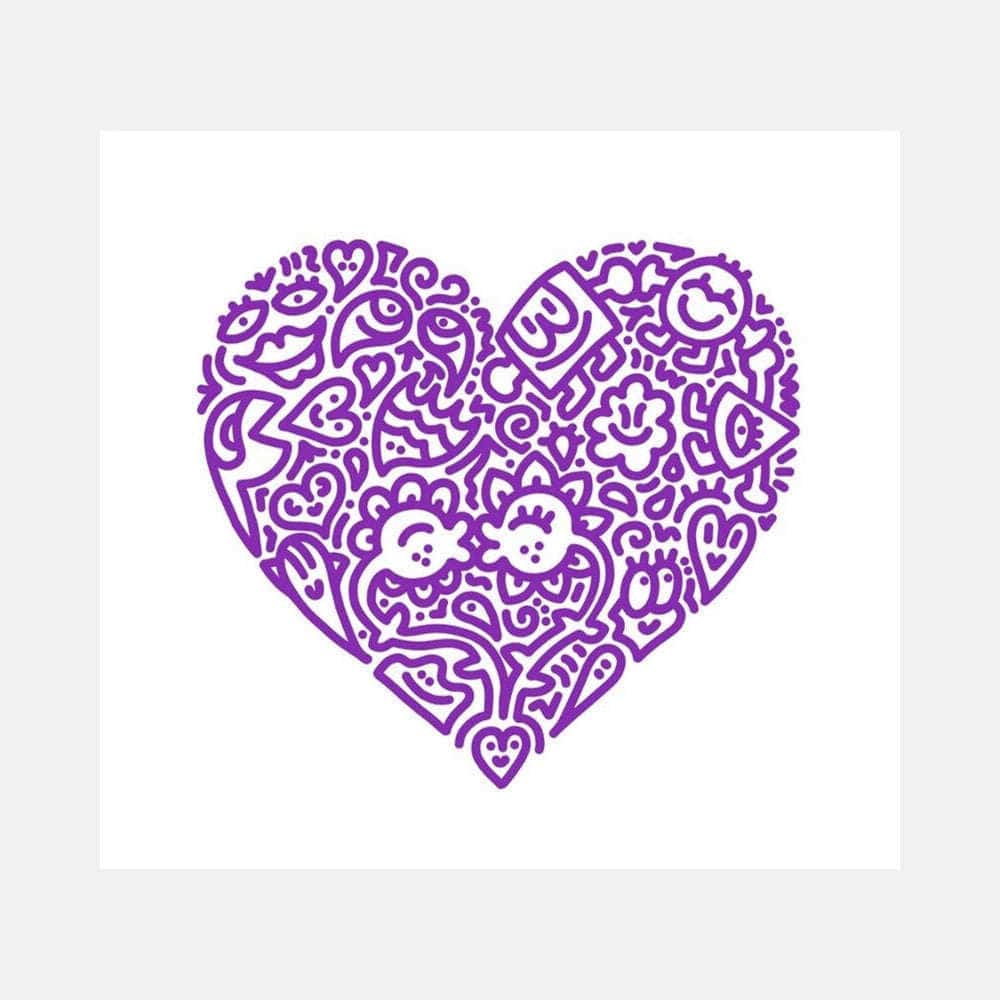 Mr Doodle, Pop Heart - Flower Warmth, 2021 For Sale - Lougher Contemporary