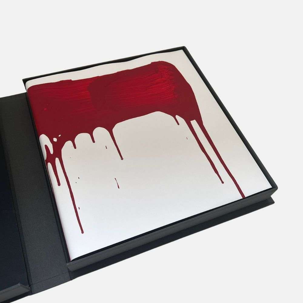 Ai Weiwei, Red Ai Weiwei Hand-Painted Limited Edition Hardback Catalogue, 2015 For Sale - Lougher Contemporary