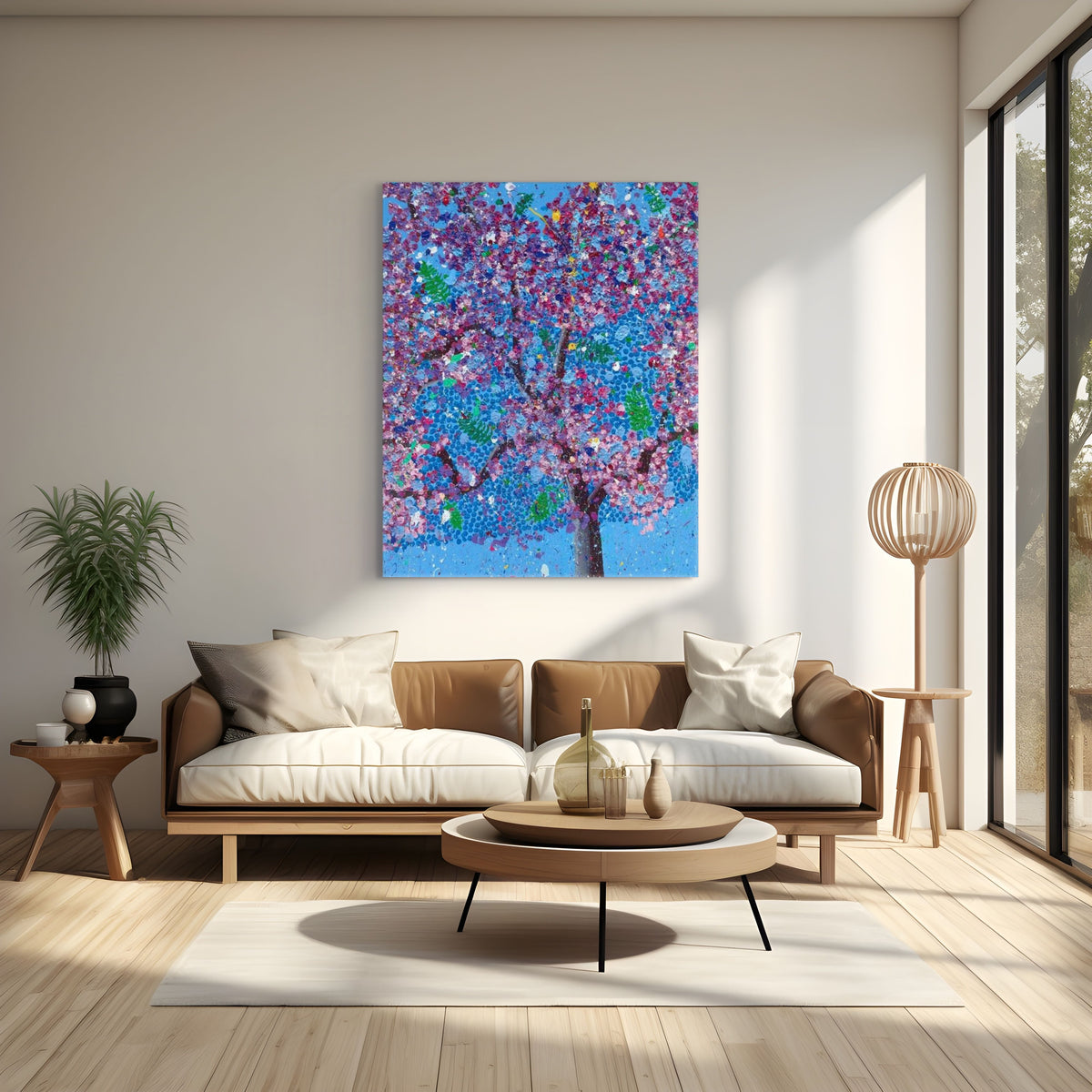 Damien Hirst, H20-4 Serenity (from the Emotions), 2026, giclée print on aluminium composite panel displayed in a contemporary interior.
