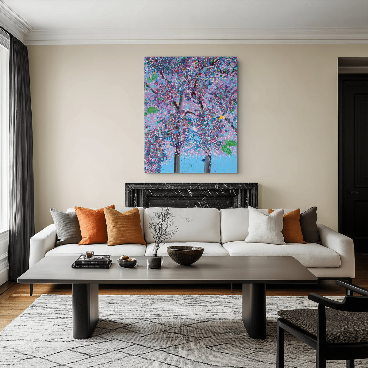 Damien Hirst, H20-5 Trust (from The Emotions), 2026, giclée print on aluminium composite panel displayed in a contemporary interior.