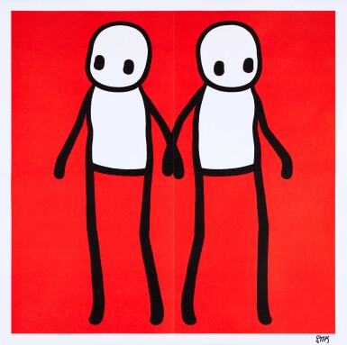 Stik, Holding Hands (Red, Orange, Yellow, Blue & Teal), Full Set (Signed), 2020 For Sale - Lougher Contemporary