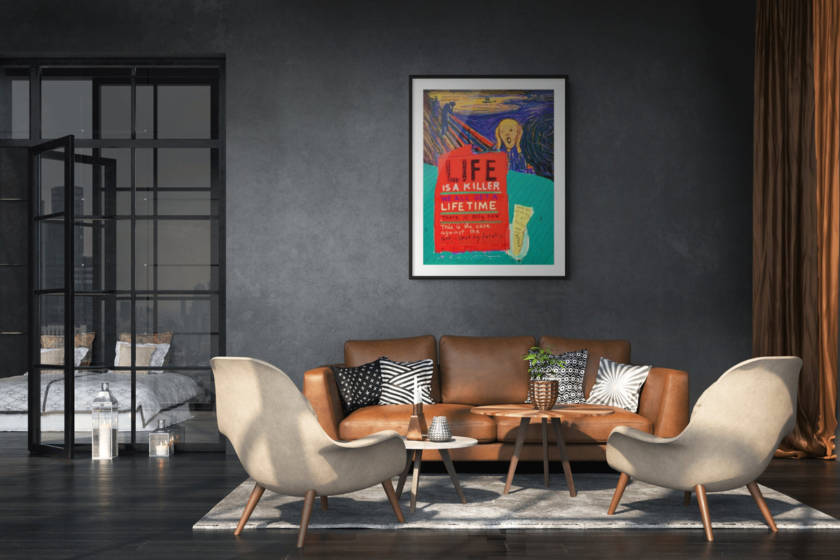 David Hockney Life 2012 iPad drawing with vivid colours, expressive lines and handwritten elements