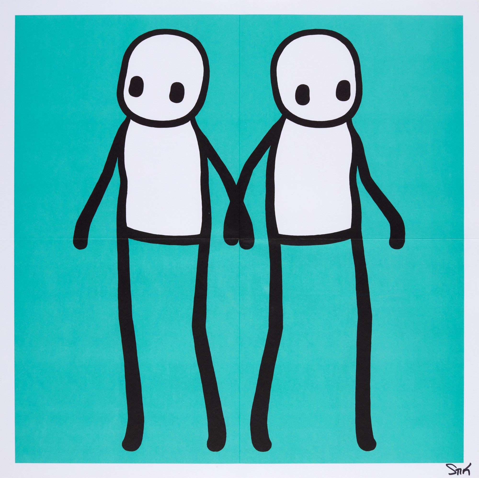 Stik, Holding Hands (Red, Orange, Yellow, Blue & Teal), Full Set (Signed), 2020 For Sale - Lougher Contemporary
