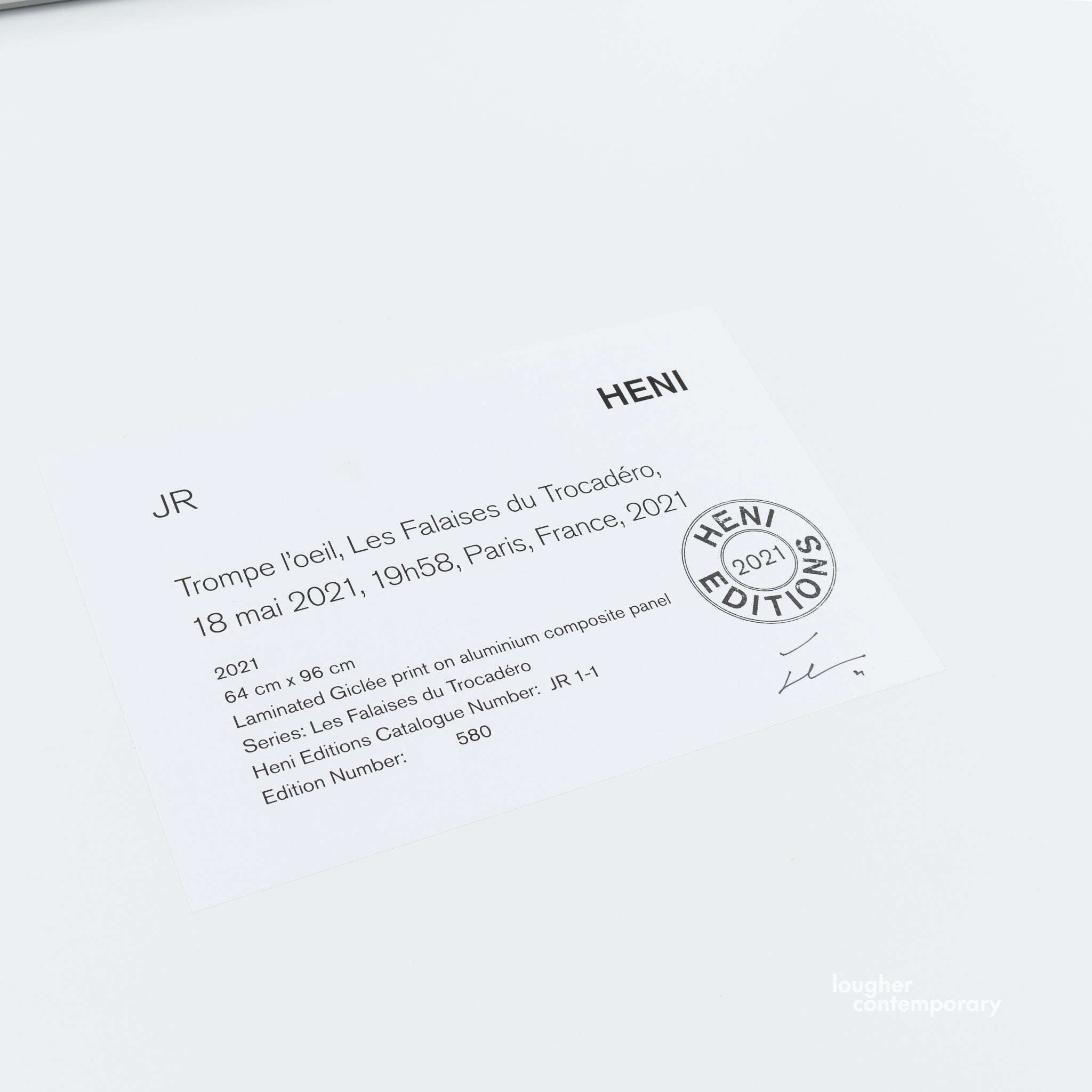 JR, Trompe l'oeil, Les Falaises du Trocadéro, 18 mai 2021, 19h58, Paris, France, 2021, 2021 For Sale - Lougher Contemporary