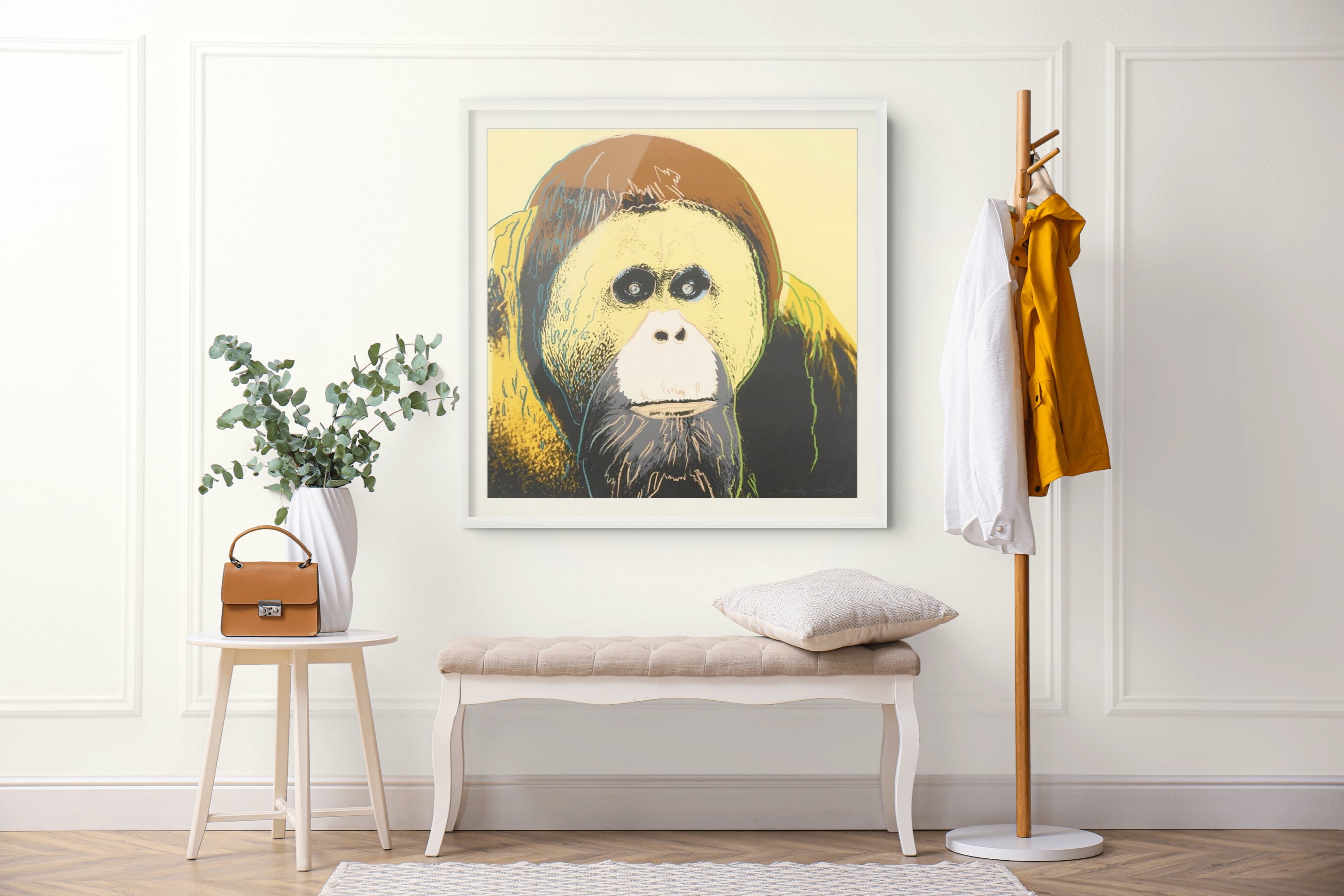 Andy Warhol Orangutan limited edition screenprint featuring vivid Pop Art colours from the Endangered Species series