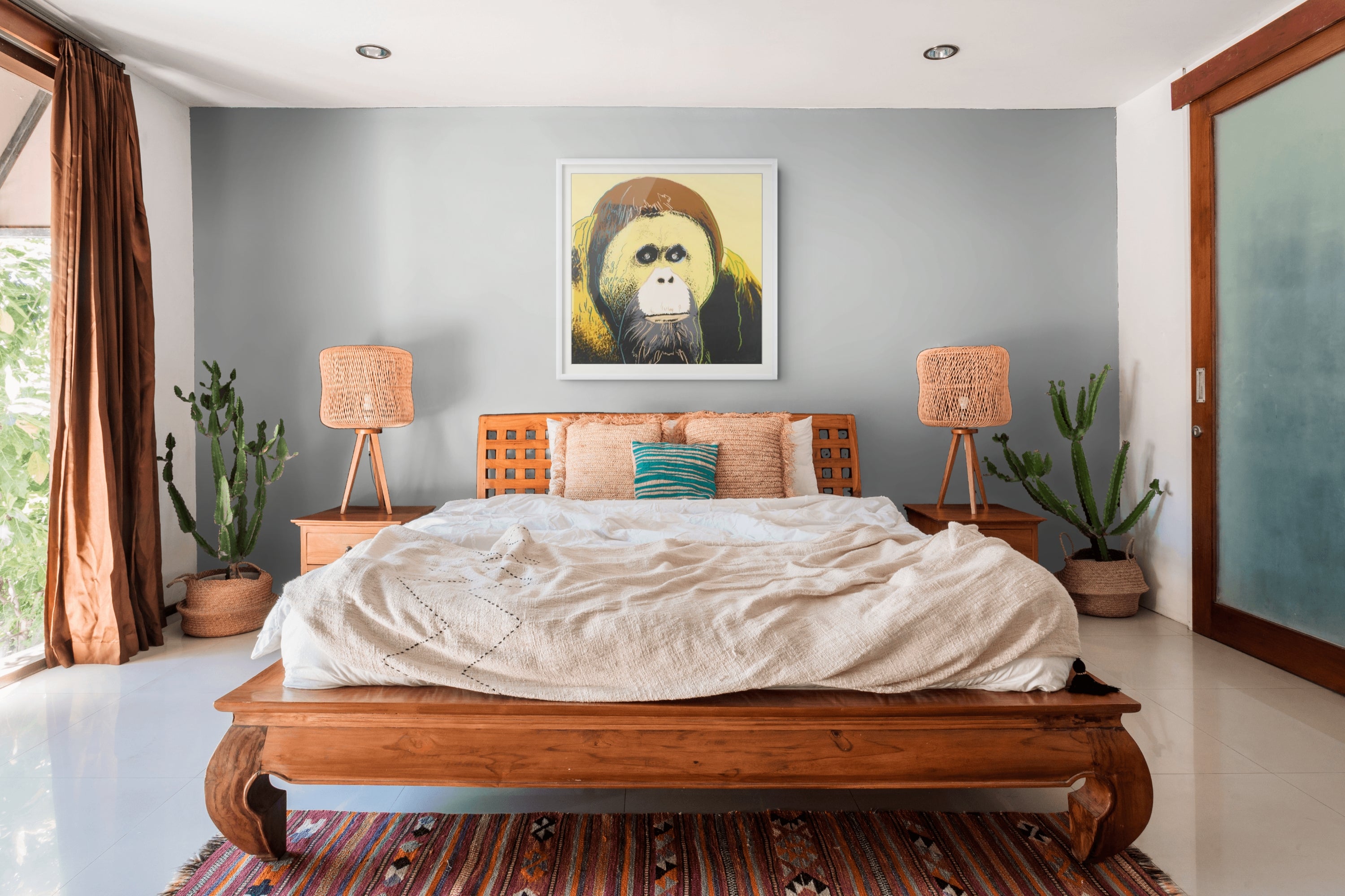 Andy Warhol Orangutan limited edition screenprint featuring vivid Pop Art colours from the Endangered Species series