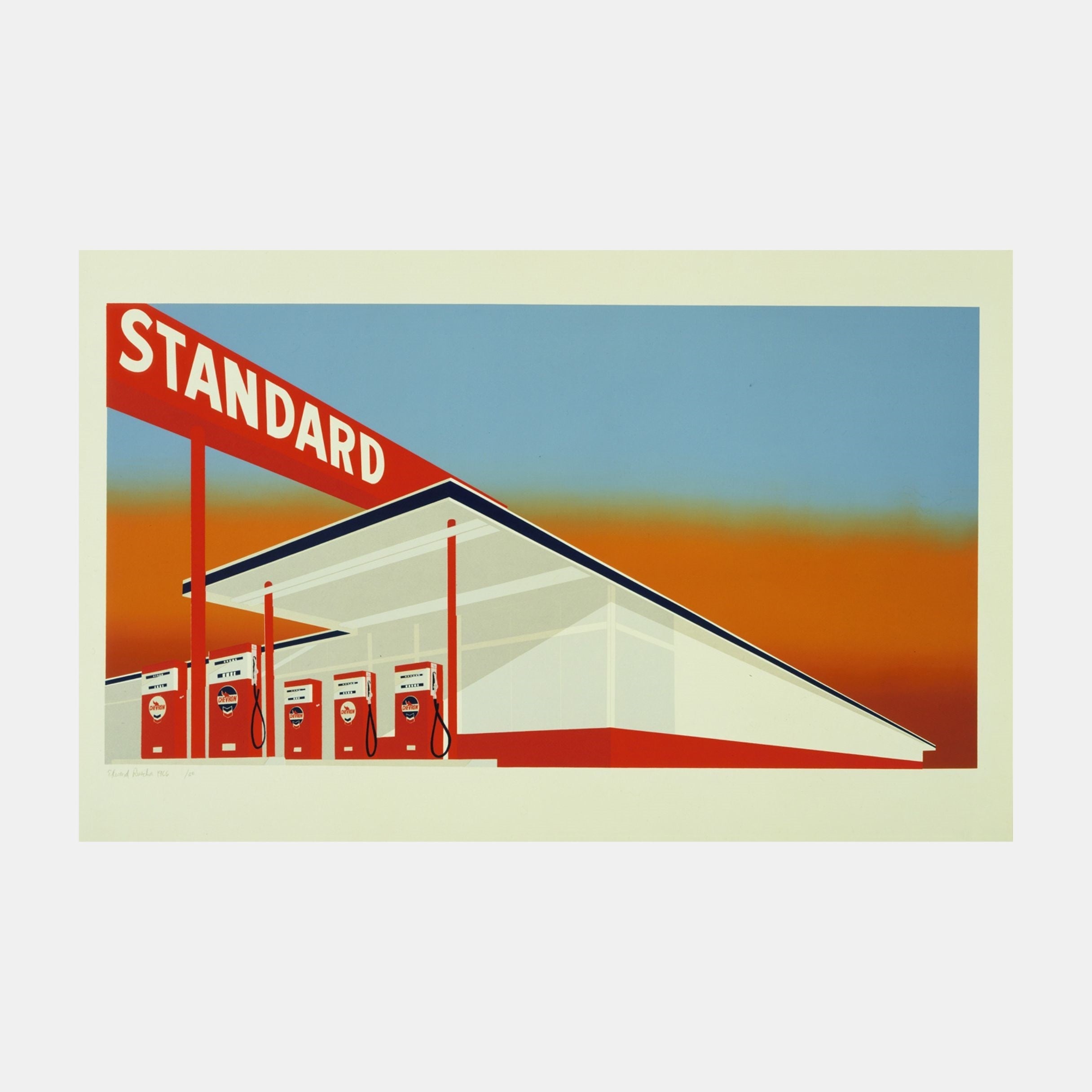 A conceptual art piece by Ed Ruscha, incorporating typography and everyday imagery.