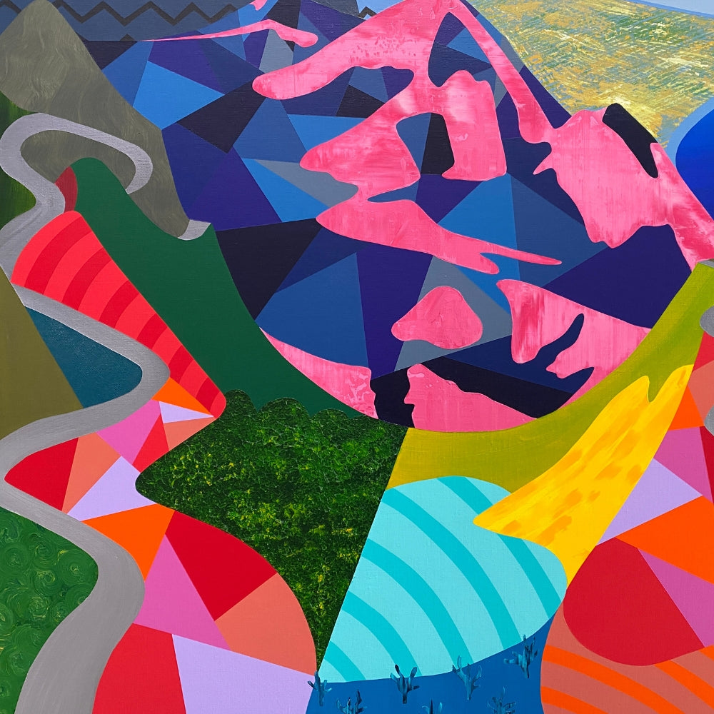 Vibrant layered composition by Pedro Paricio Cycles of Renewal exhibition