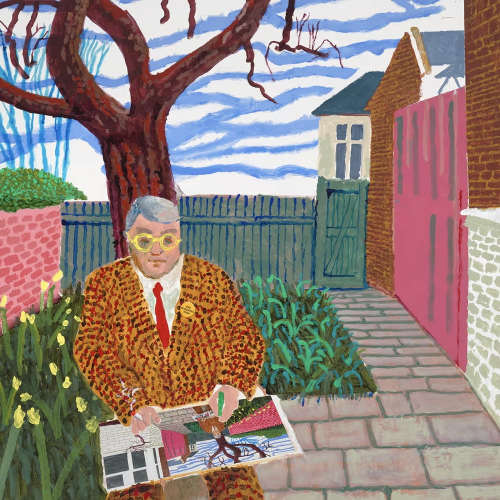 Portrait painting by David Hockney demonstrating his observational approach to portraiture.