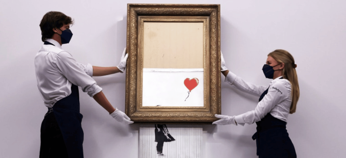 Banksy Girl with Balloon Shredded at Auction