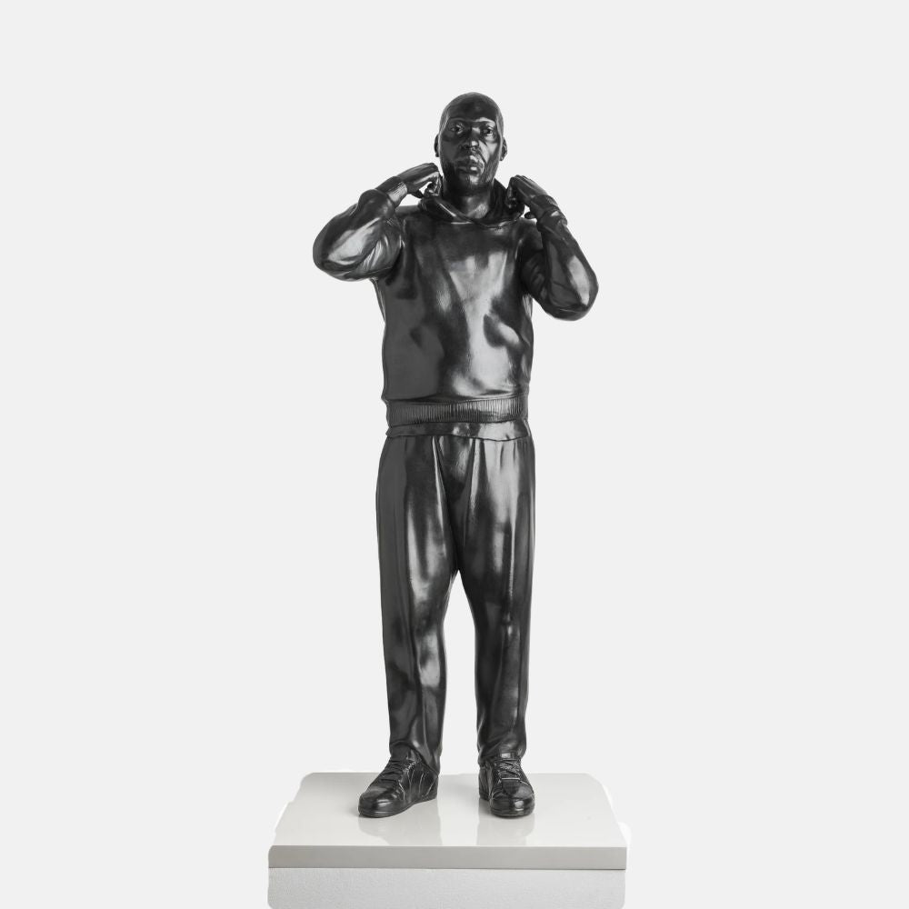 Thomas J. Price, *Cover Up (The Reveal)*, 2018, contemporary figurative sculpture.