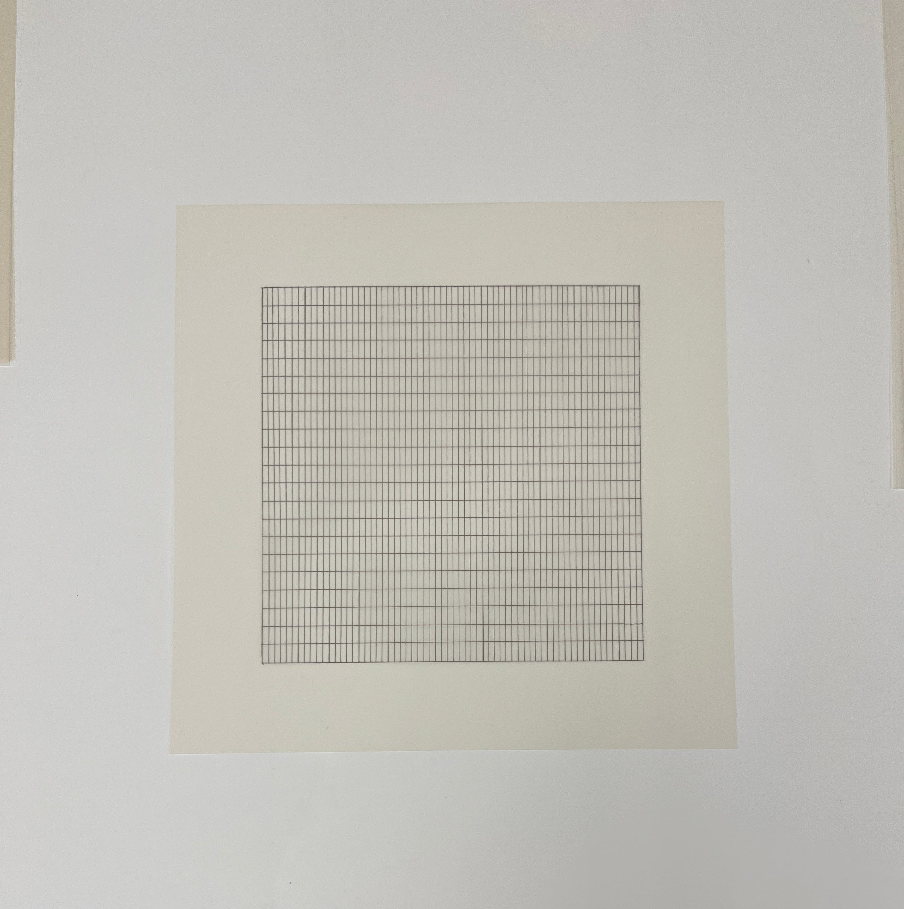 Limited edition Agnes Martin Untitled print from Paintings and Drawings series, showcasing abstract geometric patterns.