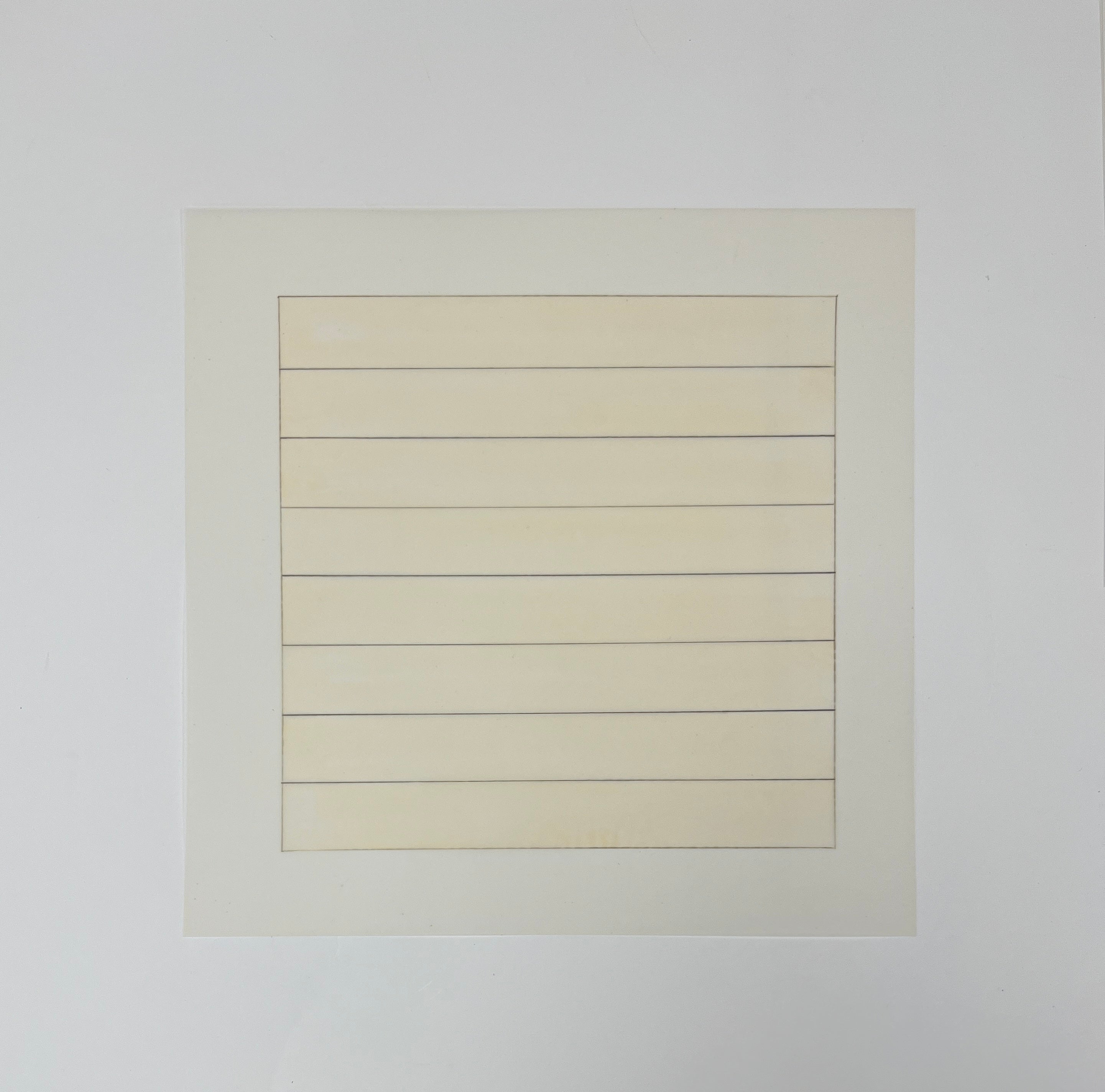 Limited edition Agnes Martin print from Paintings and Drawings series, featuring minimalist abstract artwork by Lougher Contemporary.