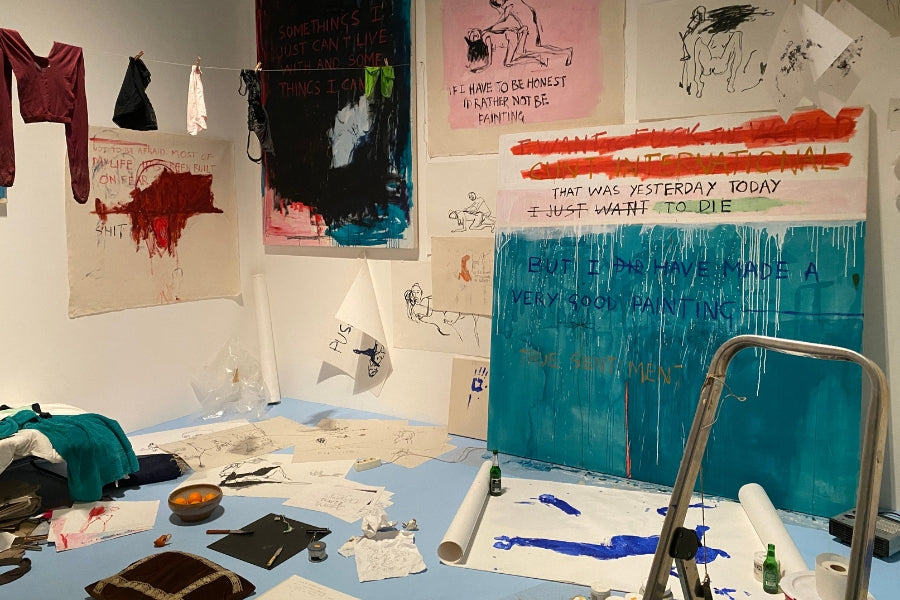 Visitors interacting with Tracey Emin’s immersive artworks at Tate Modern