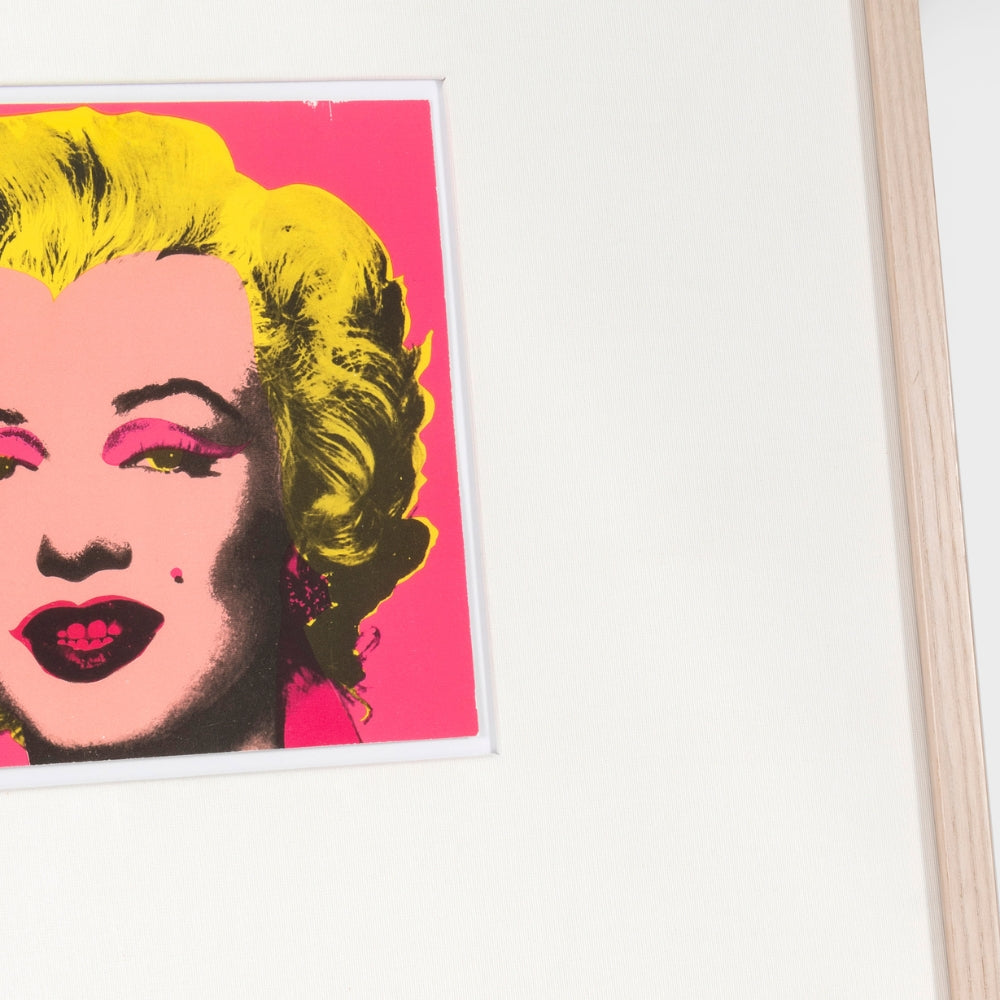 Andy Warhol Marilyn print featuring the iconic Hollywood actress in bright Pop Art colours