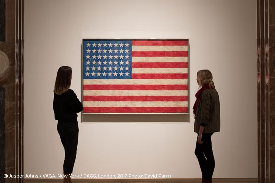 "Jasper Johns limited edition print featuring iconic flag imagery"