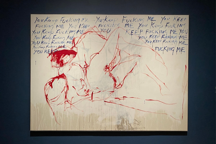 Visitors interacting with Tracey Emin’s immersive artworks at Tate Modern