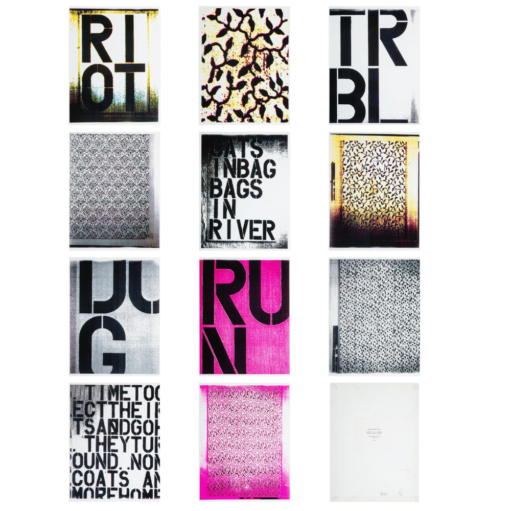Christopher Wool 1990 Untitled Cats in Bag 11 work portfolio conceptual print series