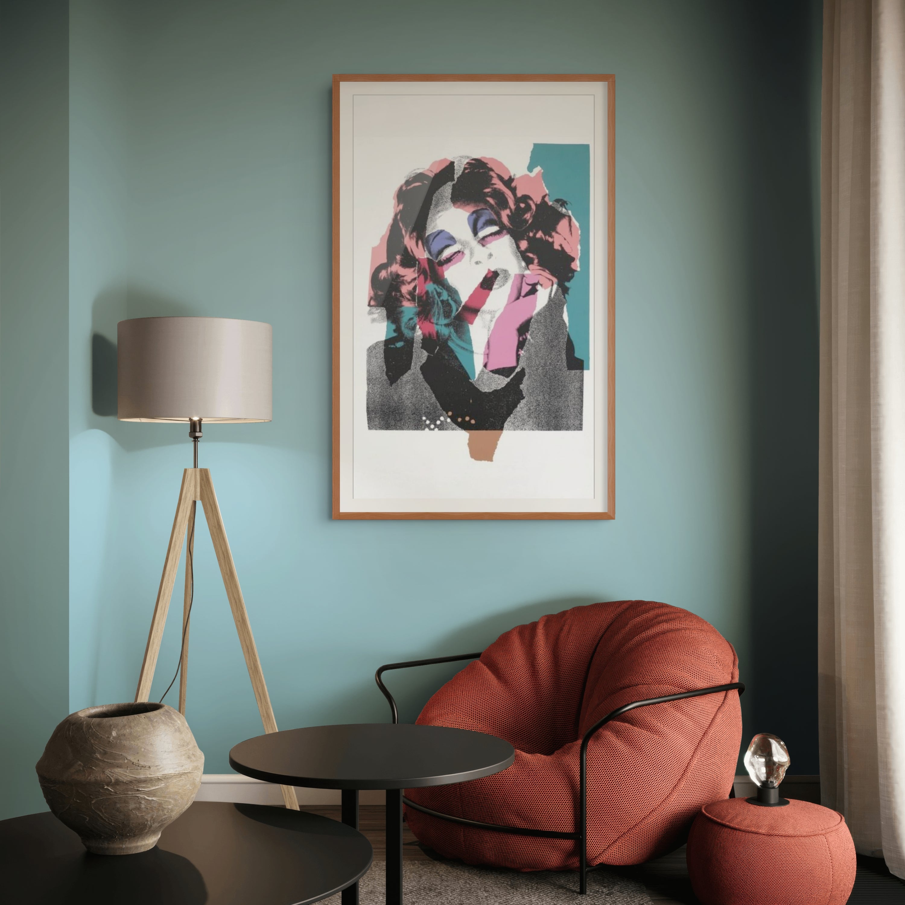 Limited edition Andy Warhol print "Ladies and Gentlemen" from 1975, featuring bold portrait artwork.