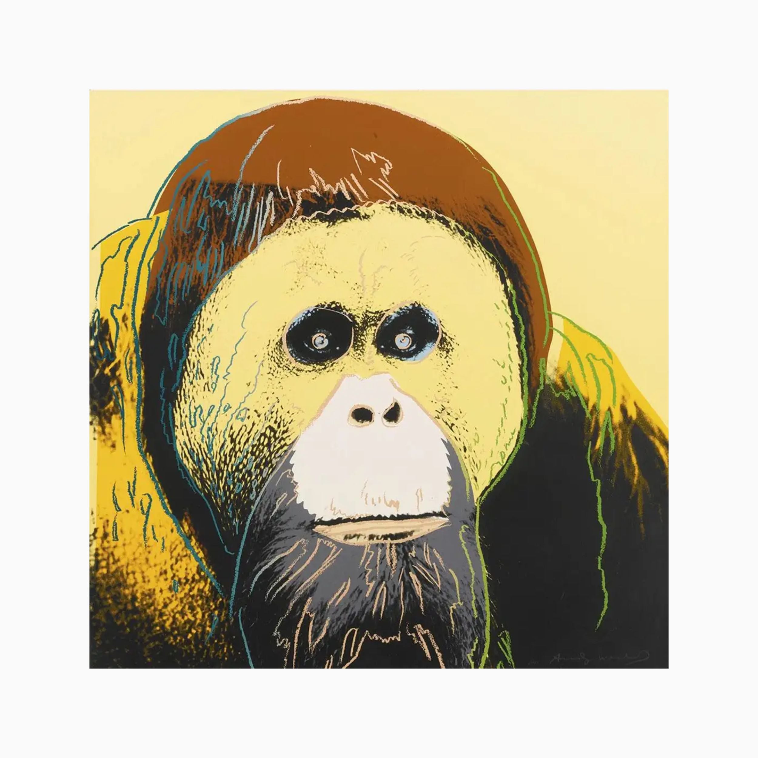 Andy Warhol Orangutan F. & S. II.299 signed screenprint on Lenox Museum Board from the Endangered Species portfolio