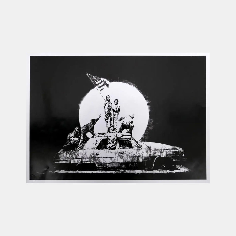 Banksy, Flag (Silver) (Unsigned), 2006 For Sale - Lougher Contemporary