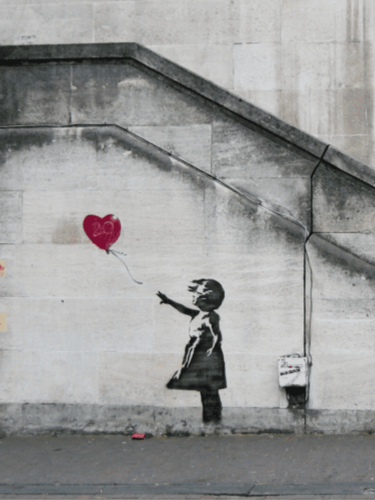 Banksy Girl With Heart Balloon Mural